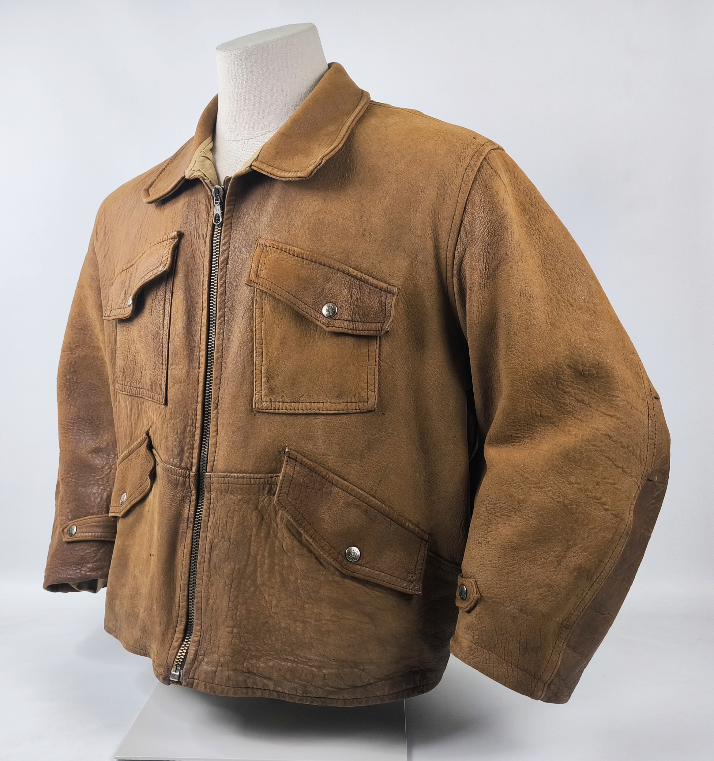 Chevignon Lederjacke braun Gr. XL (L) Fliegerjacke vintage 80s Old Flight Jacket