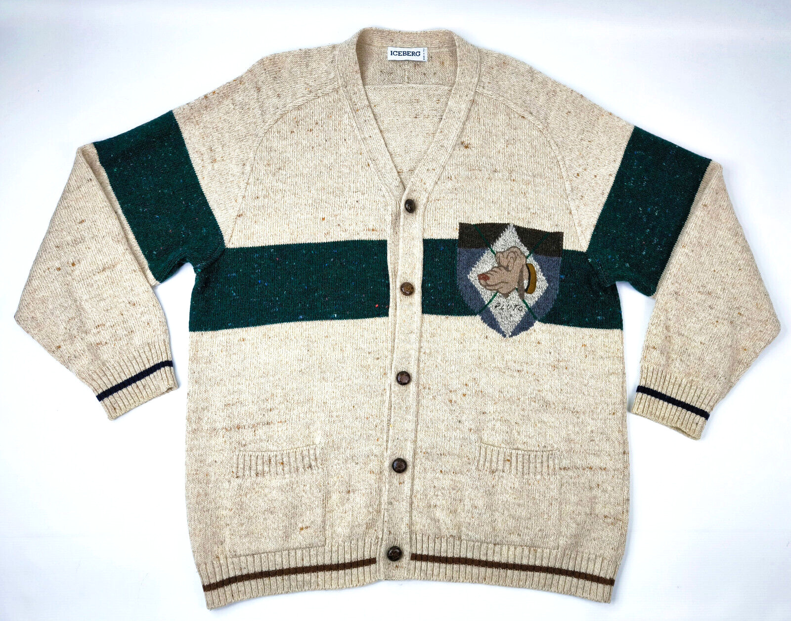 Iceberg Strickjacke Pluto Gr. VI (XL) Strick Cardigan vintage 90s Jacke