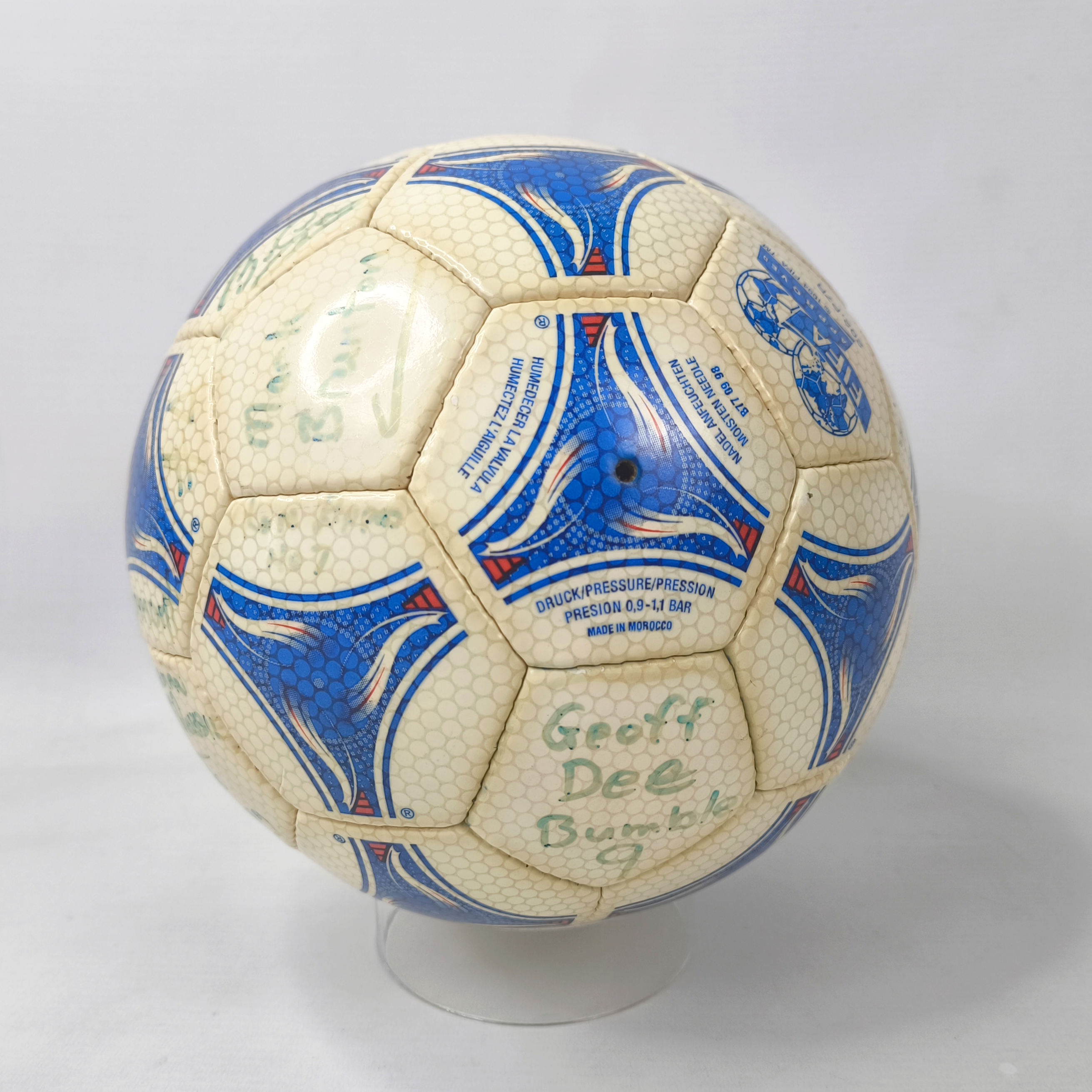adidas Tricolore Fussball Official Matchball World Cup 1998 Made in Morocco