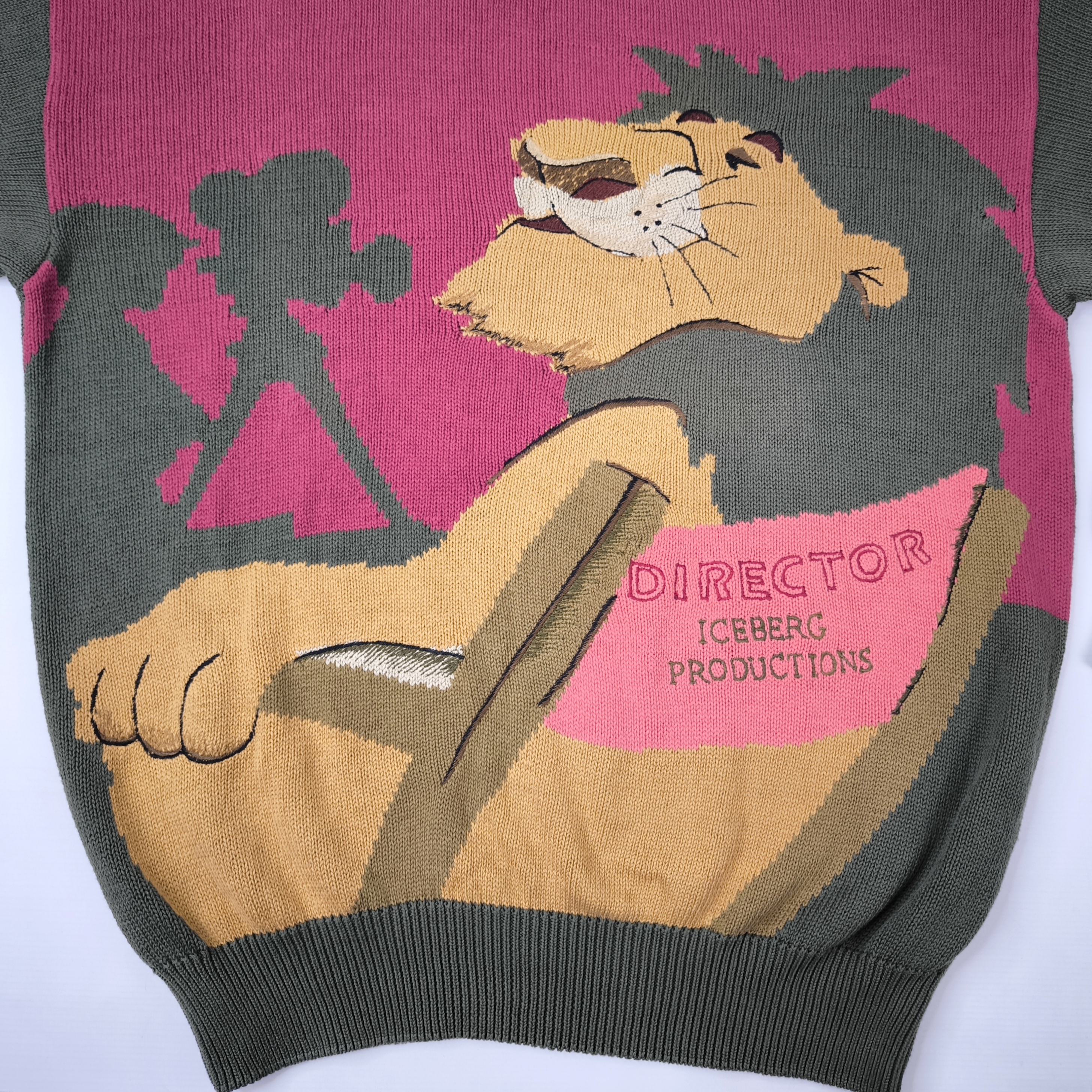 Iceberg Strick Pullover The Lion King Gr. V (XL) Italy vintage 90s