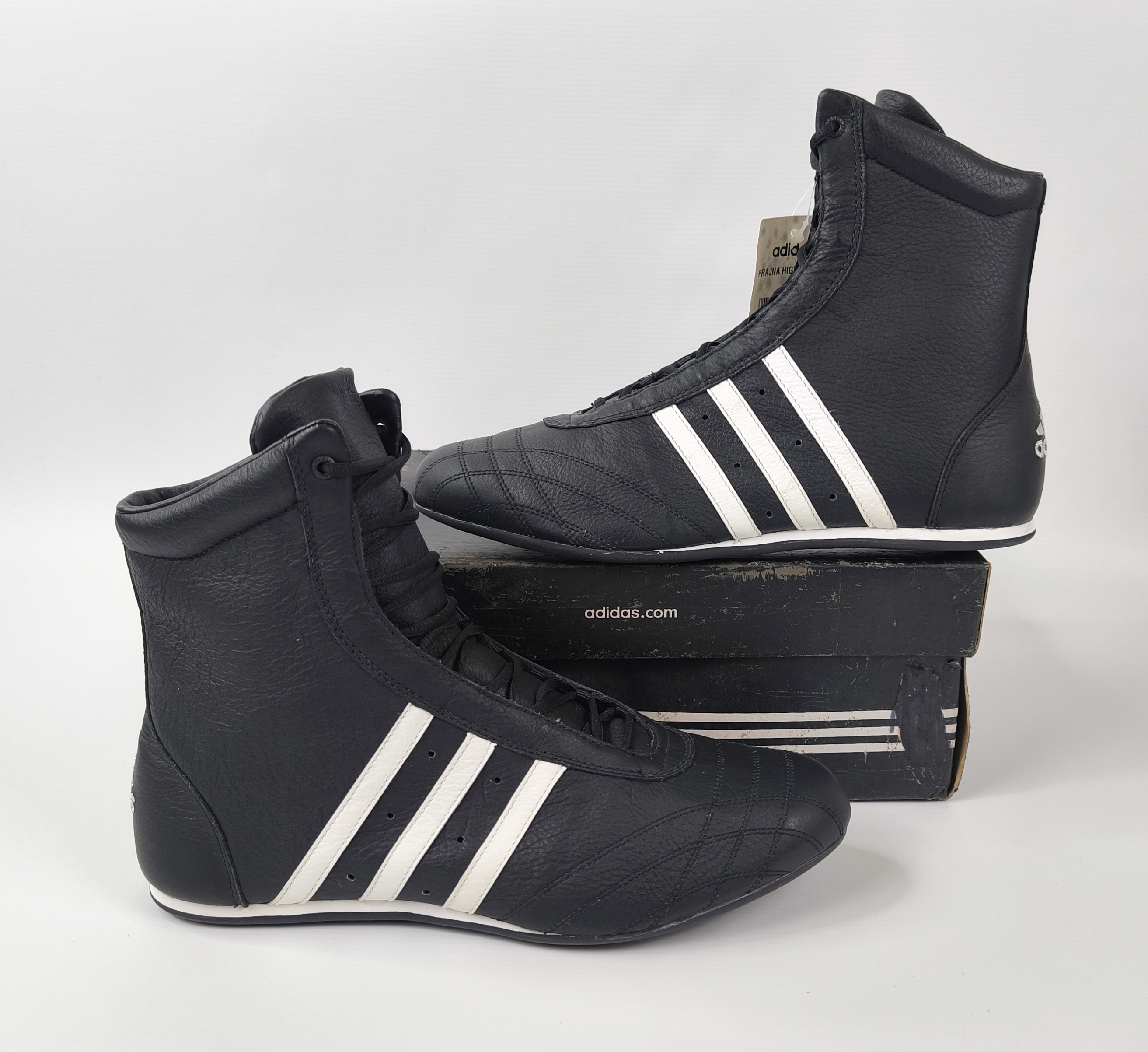 adidas Prajna High Schuhe EUR 44 UK 9.5 aus 2003 Leder schwarz 382158 neu