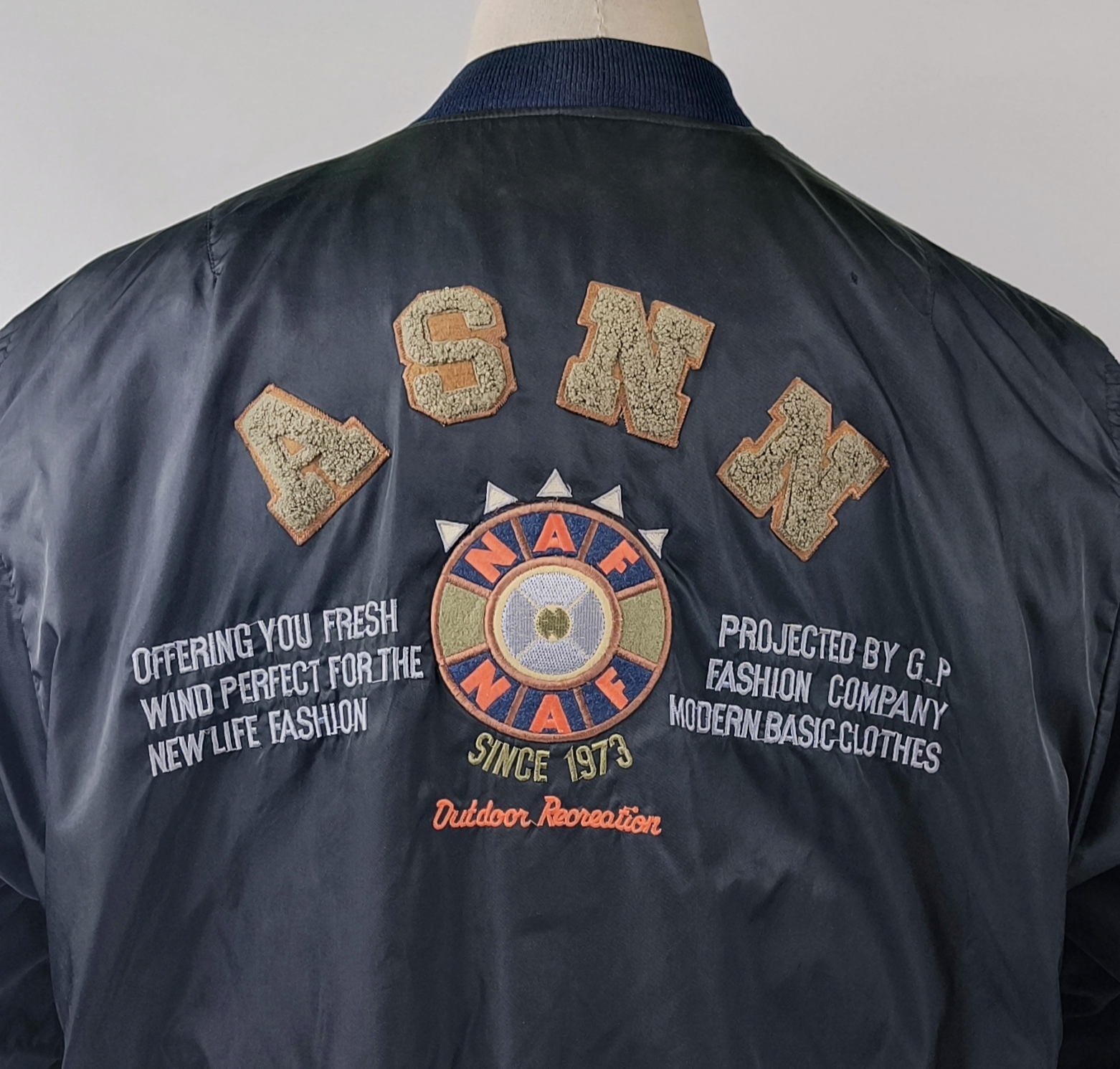 Naf Naf Jacke schwarz ASNN Gr. T2 (XL) Bomberjacke vintage 80s 90s