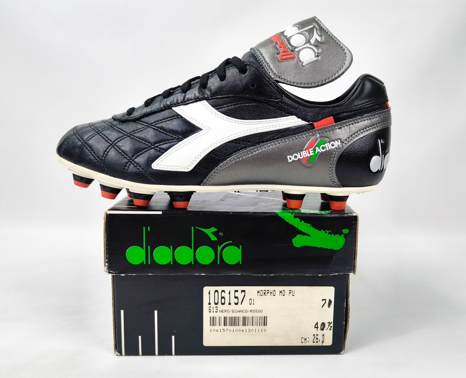 Diadora Morpho MD PU Fussball Schuhe UK 7 / Eur 40.5 van Basten 90`s 106157 613
