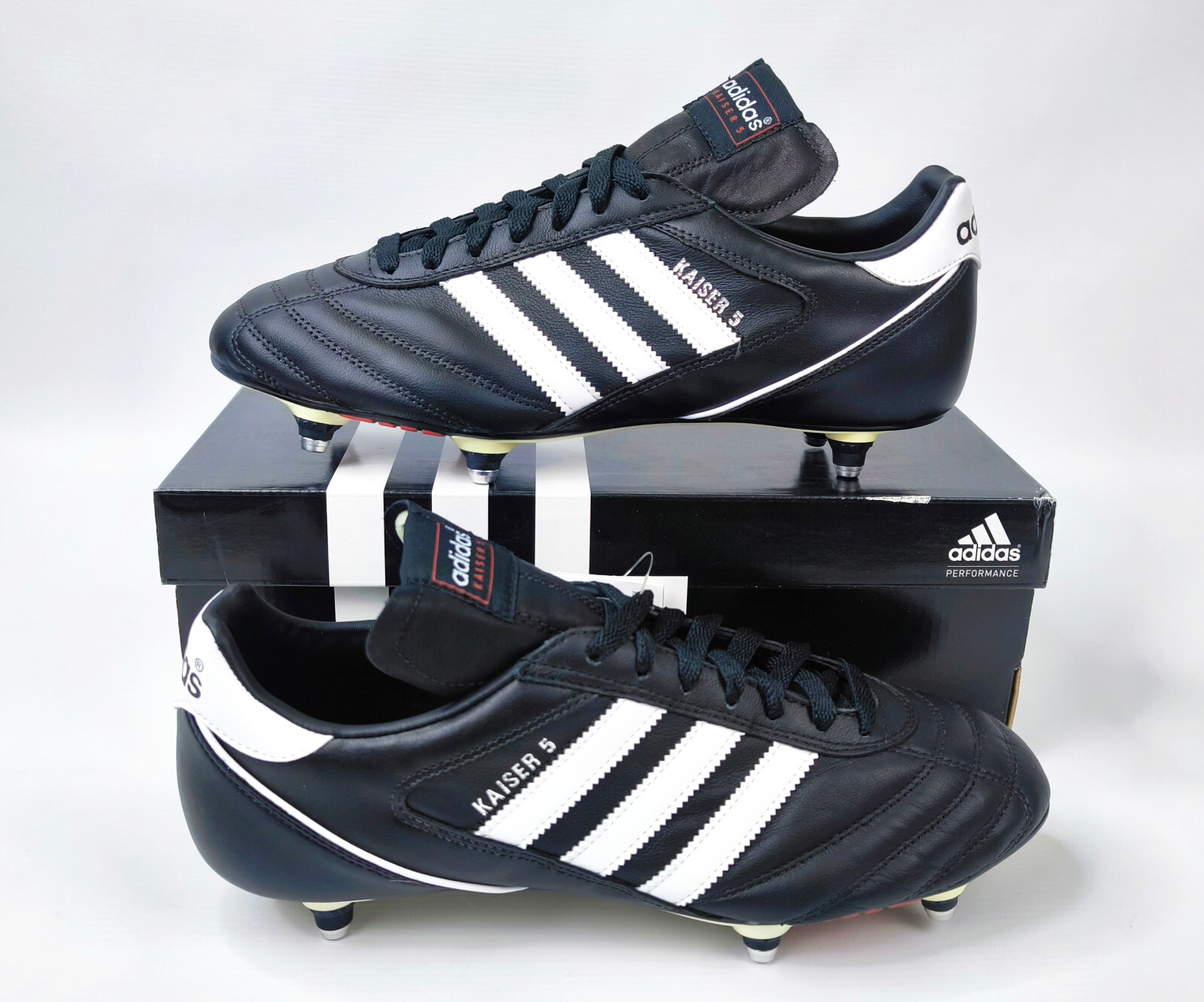 adidas Kaiser 5 Cup Fussball Schuhe Eur 40 / UK 6.5 Leder schwarz 033200 neu