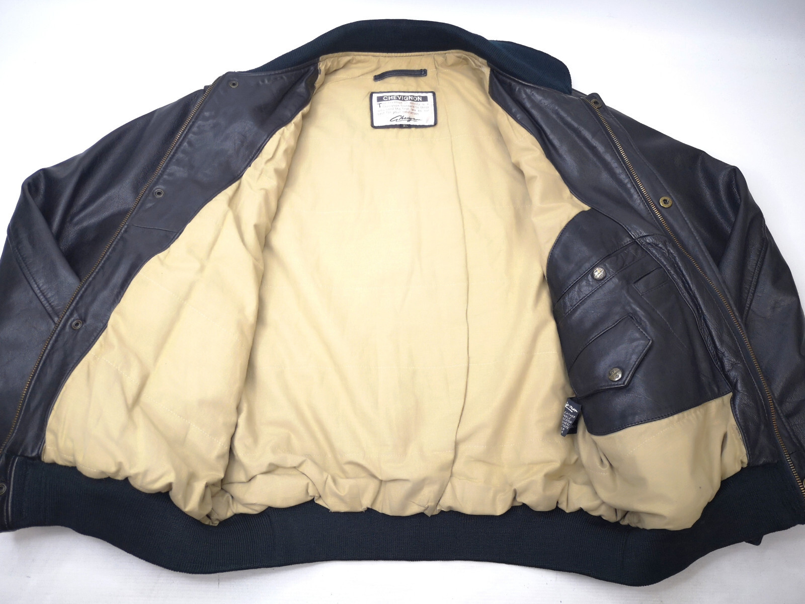 Chevignon Herren Lederjacke Port Avion schwarz Gr. XL vintage Porte