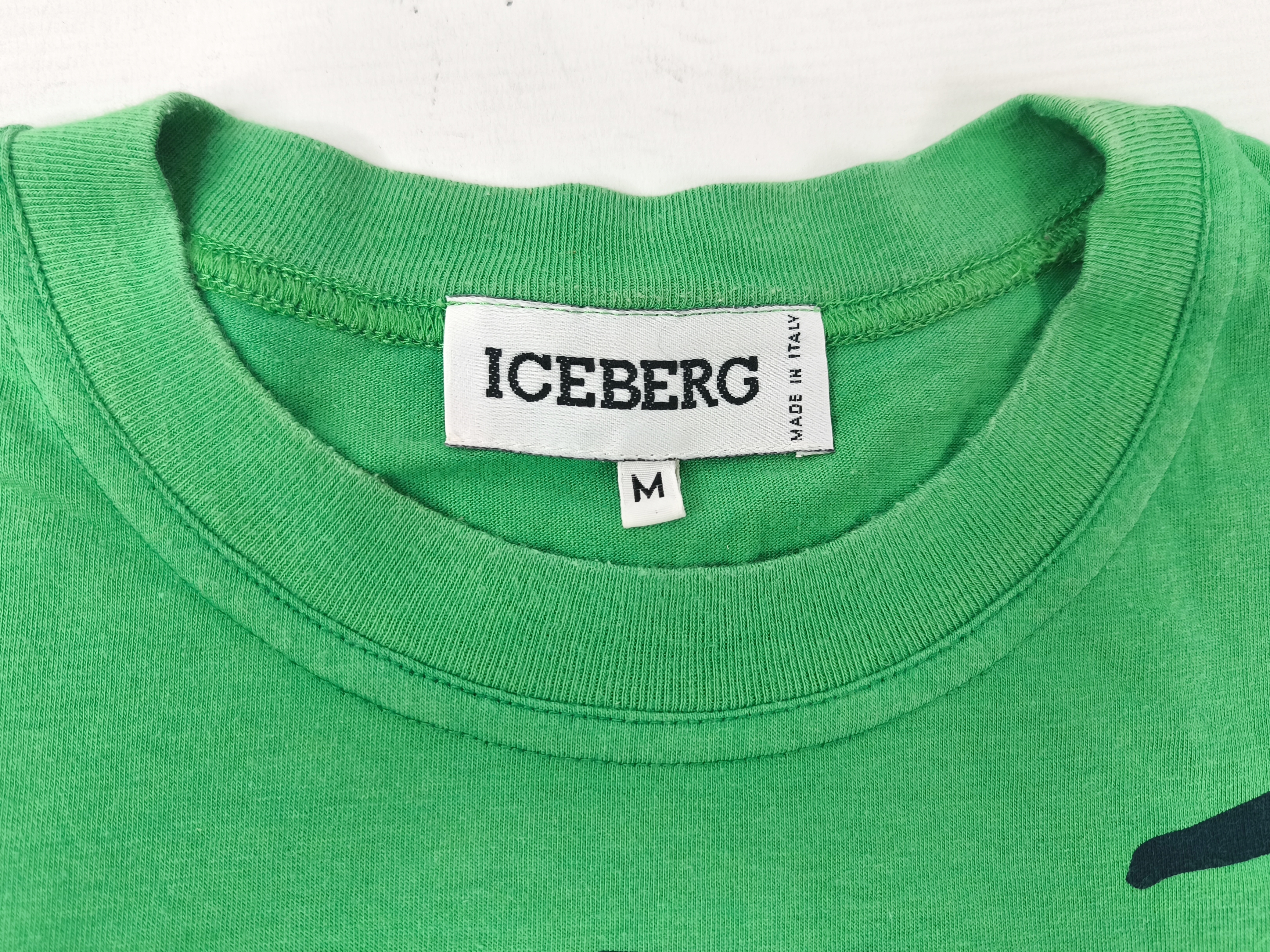 Iceberg T-Shirt Mickey Marine Mouse grün Gr. M (L) Italy vintage 90s