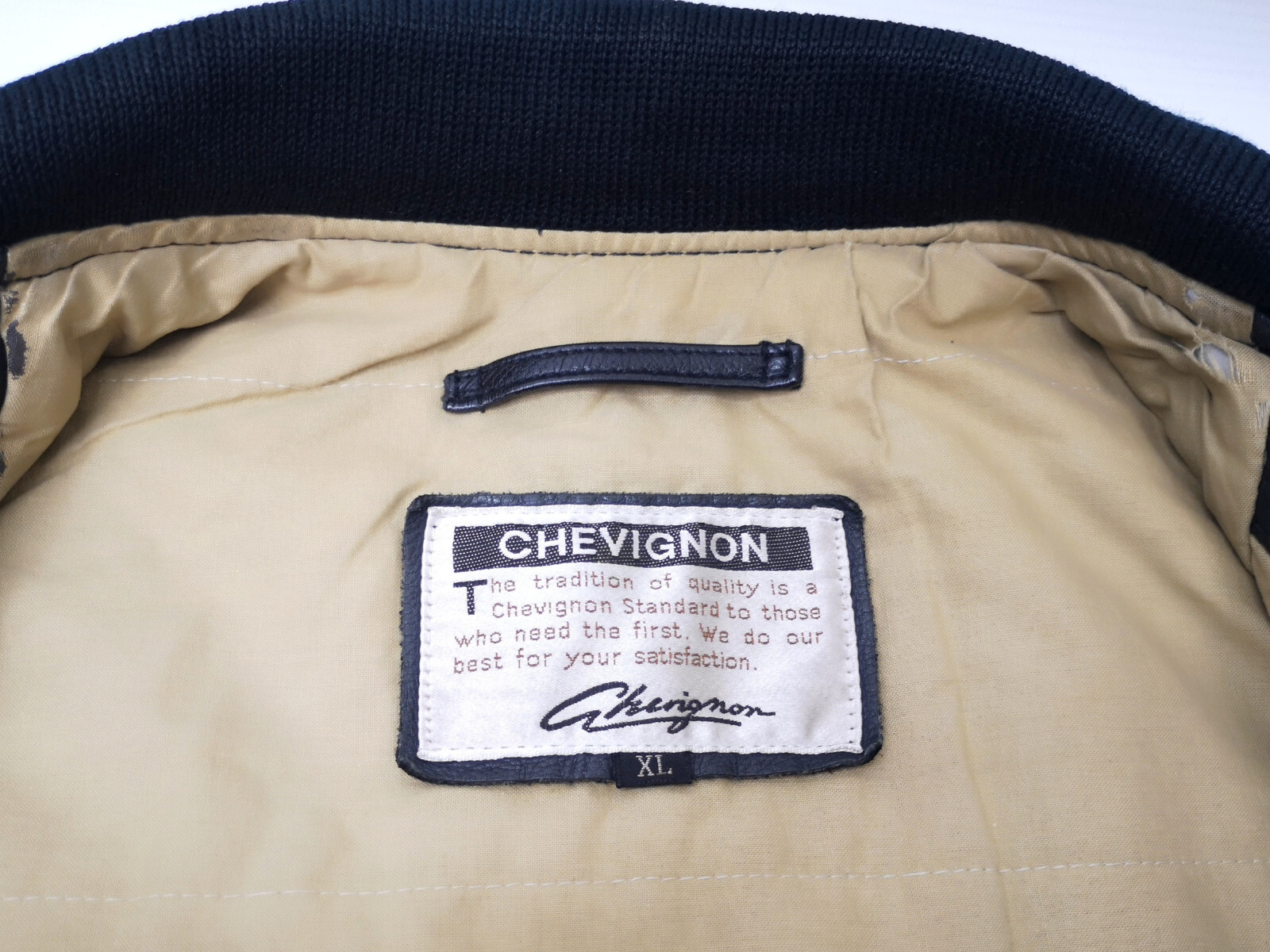 Chevignon Herren Lederjacke Port Avion schwarz Gr. XL vintage Porte