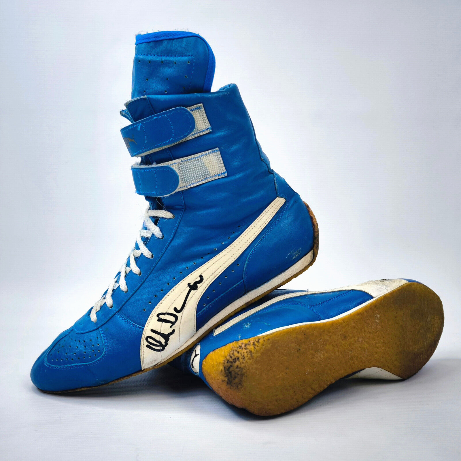 Puma Schuhe Christian Danner 1985 Formel 1  getragen + signiert Speed F1 vintage