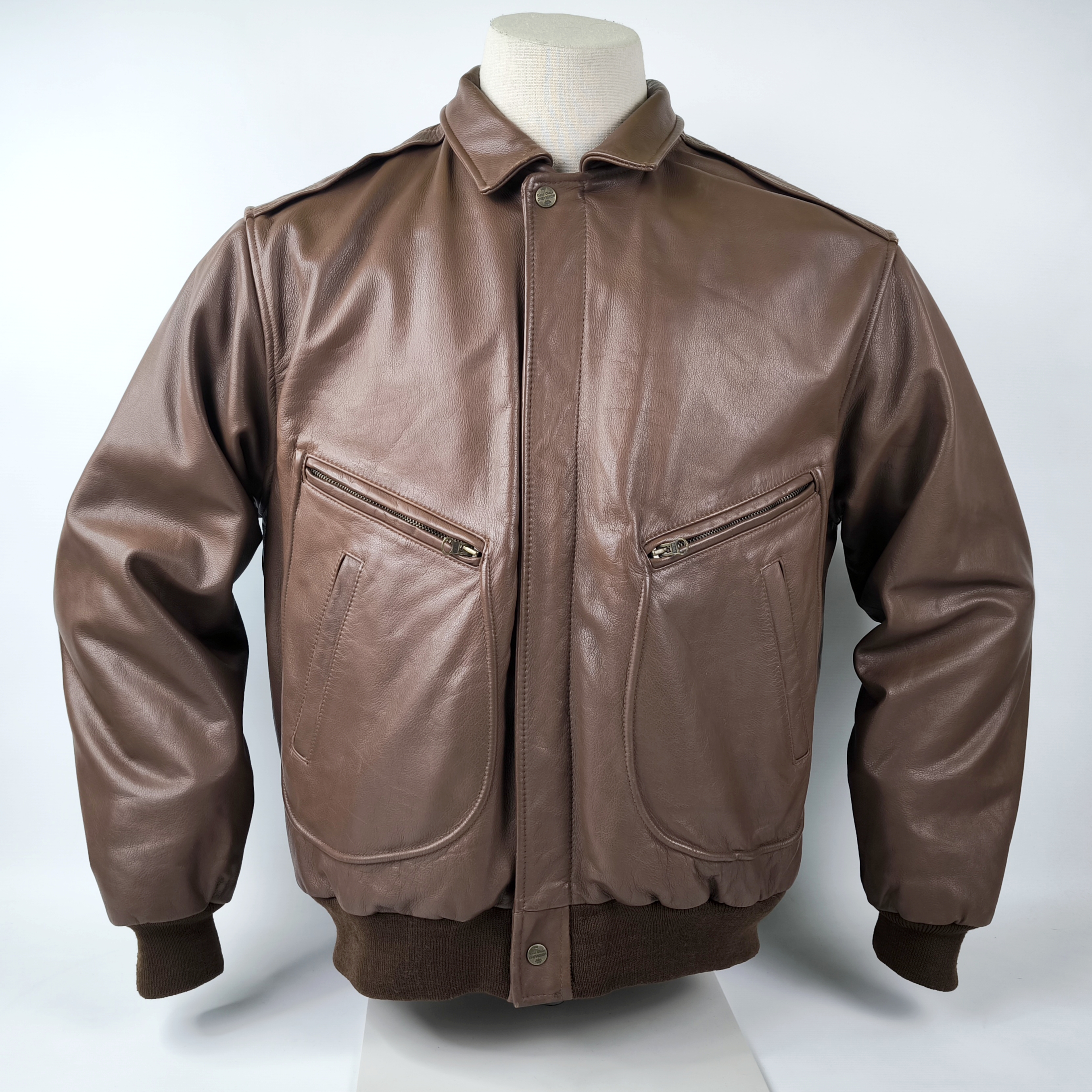 Chevignon Lederjacke Fliegerjacke braun Gr. L Flying Wear vintage 80s 90s