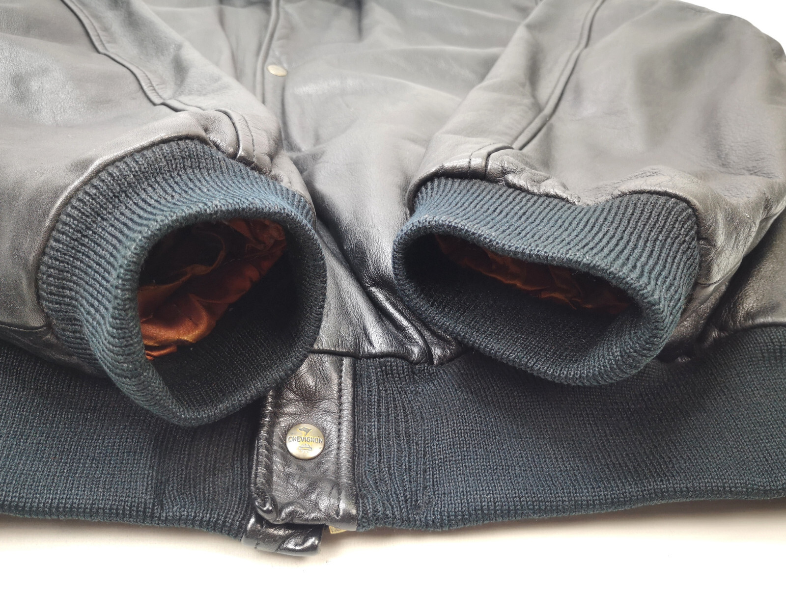 Chevignon Herren Lederjacke Port Avion schwarz Gr. XL vintage Porte