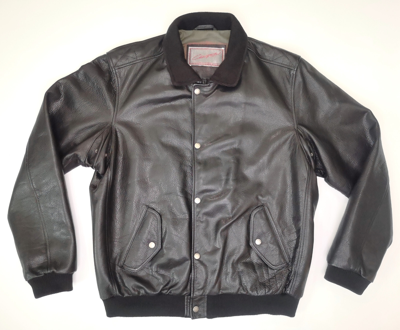 Schwarze Chevignon 57 Herren Lederjacke Porte Avion Gr. XL