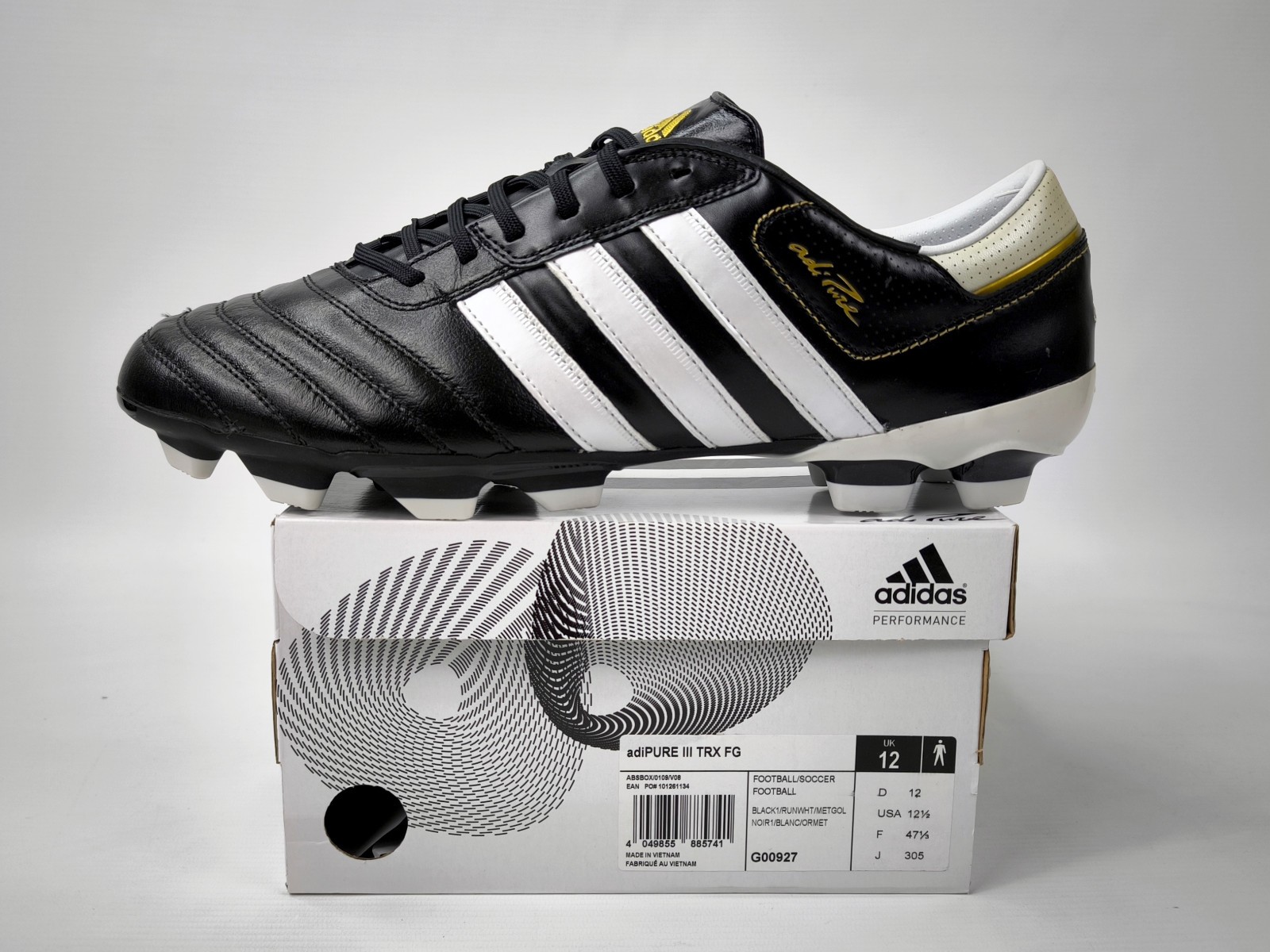adidas adiPure III TRX FG Fussball Schuhe schwarz UK 12 oder 12.5 neu G00927