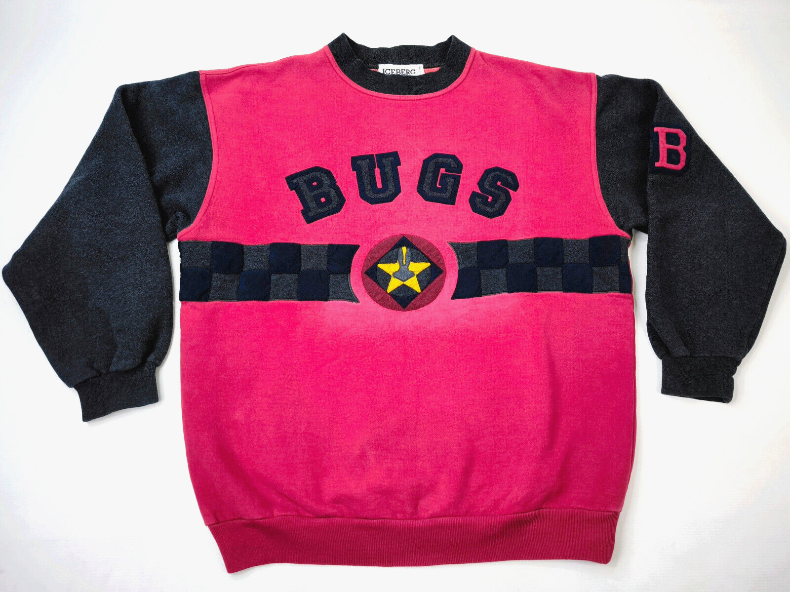 Iceberg Pullover Bugs Bunny BB Gr. L (M) vintage rot-ton anthrazit