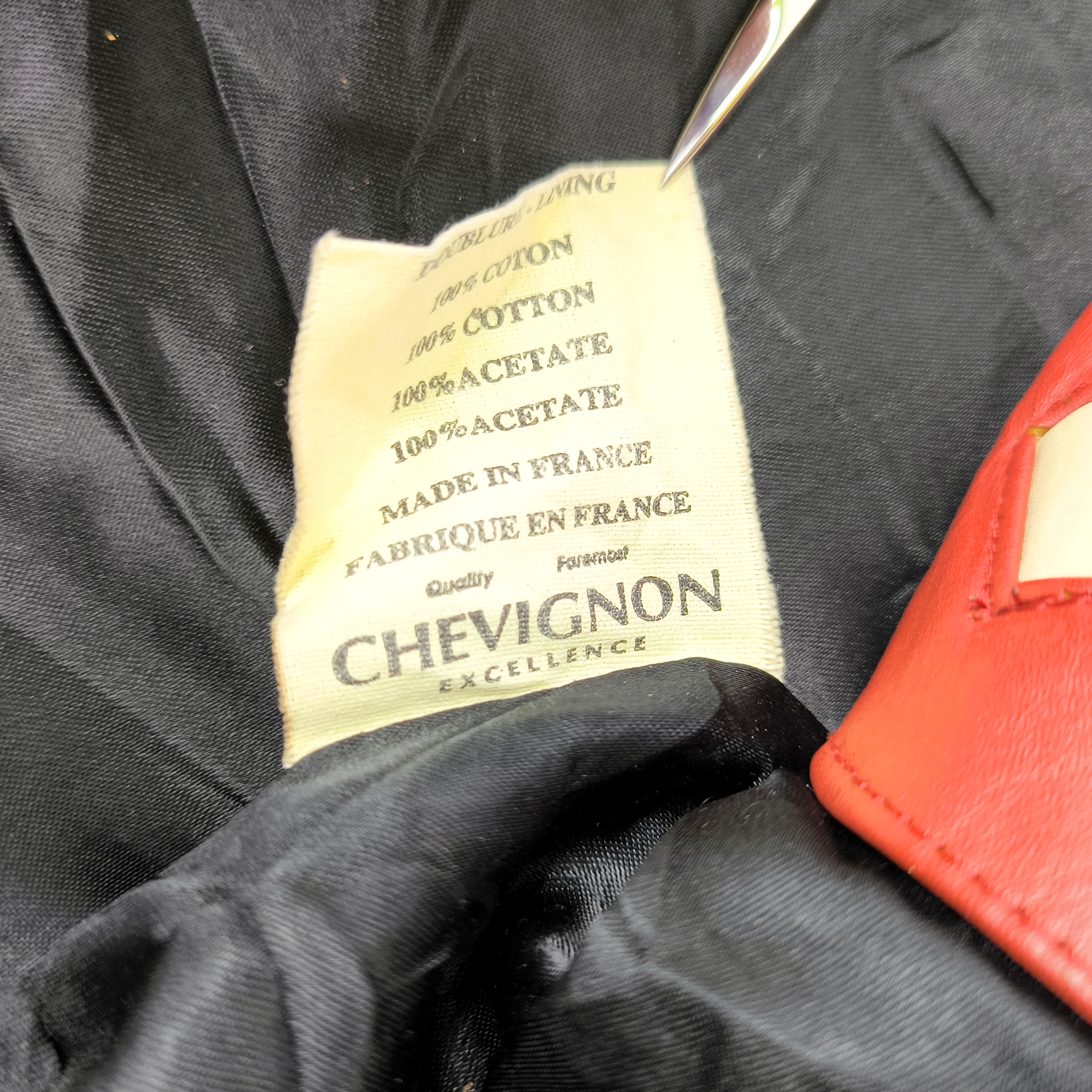 Chevignon Lederjacke rot Gr. L (M) vintage 90s großes Rückenlogo