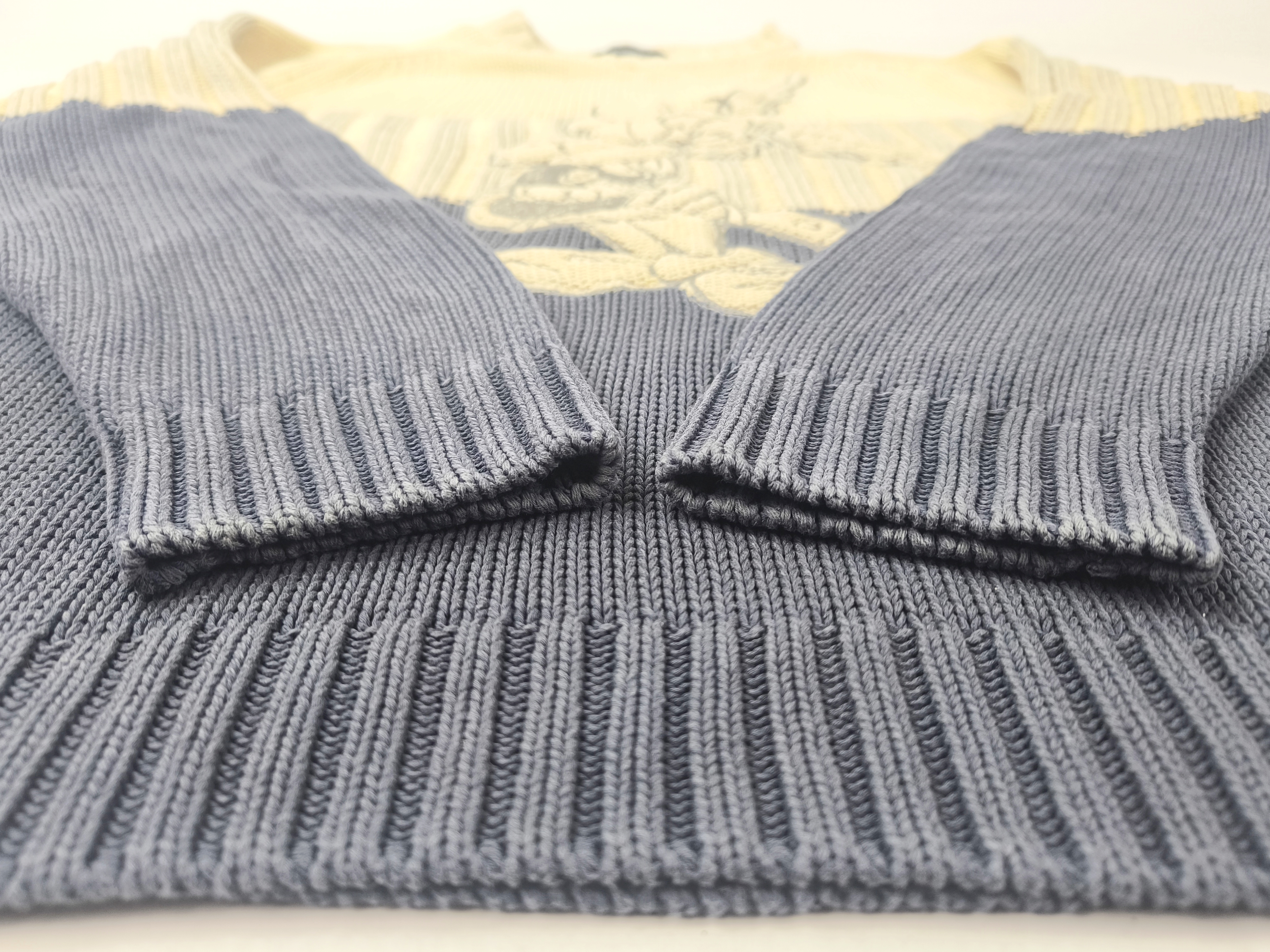 Iceberg Strick Pullover Asterix Gr. IV (L) Italy vintage 90s history naturfarben