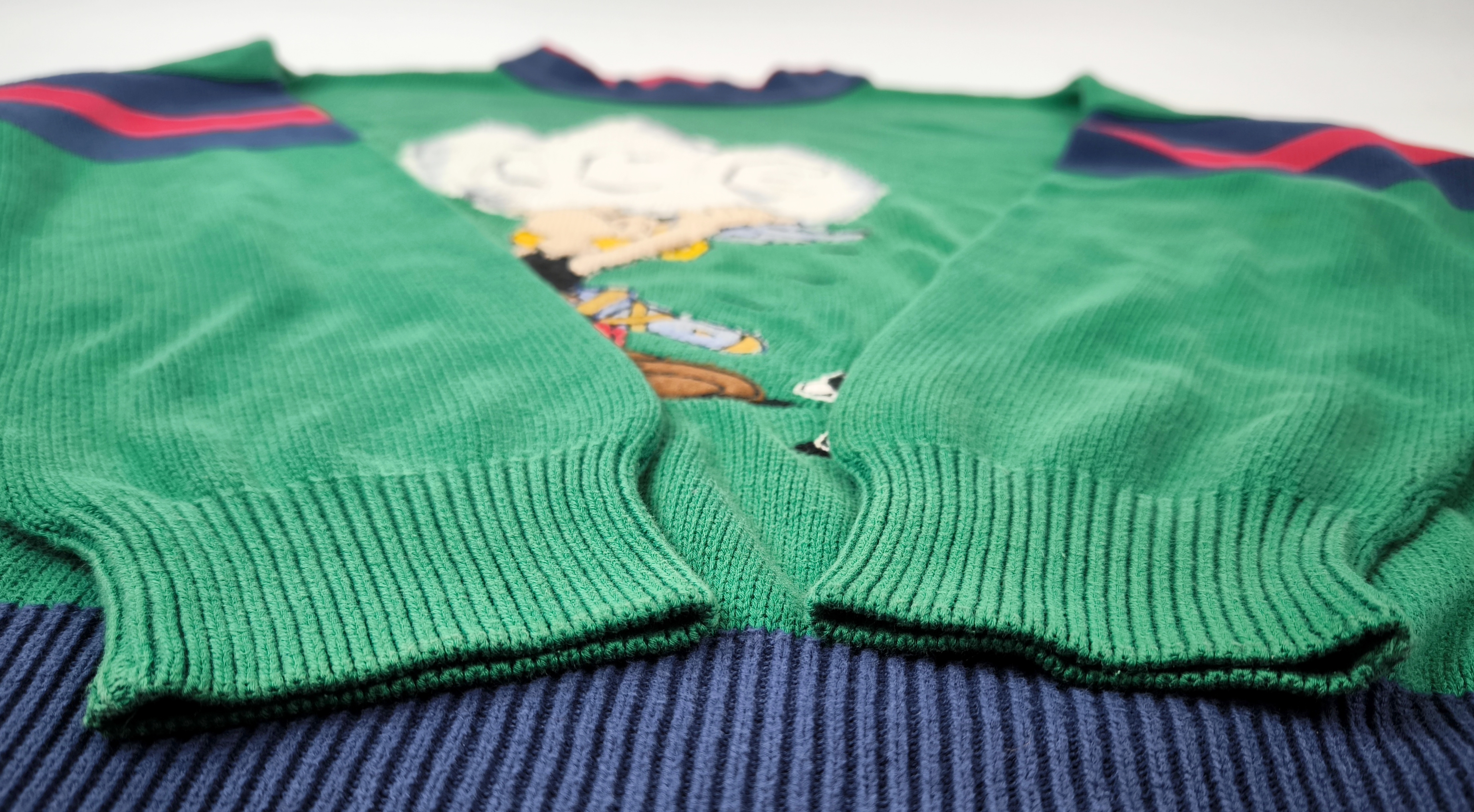 Iceberg Strick Pullover Asterix ICE grün Gr. VI (XL) Italy vintage 1988