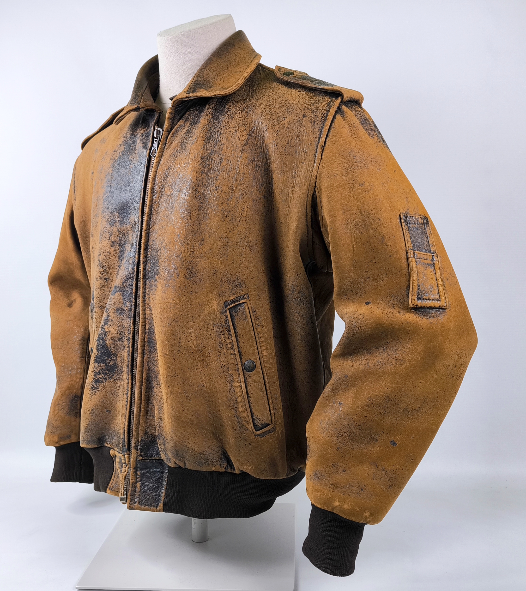 Chevignon Lederjacke braun Gr. XL (L) Fliegerjacke vintage 80s Old Flight Jacket