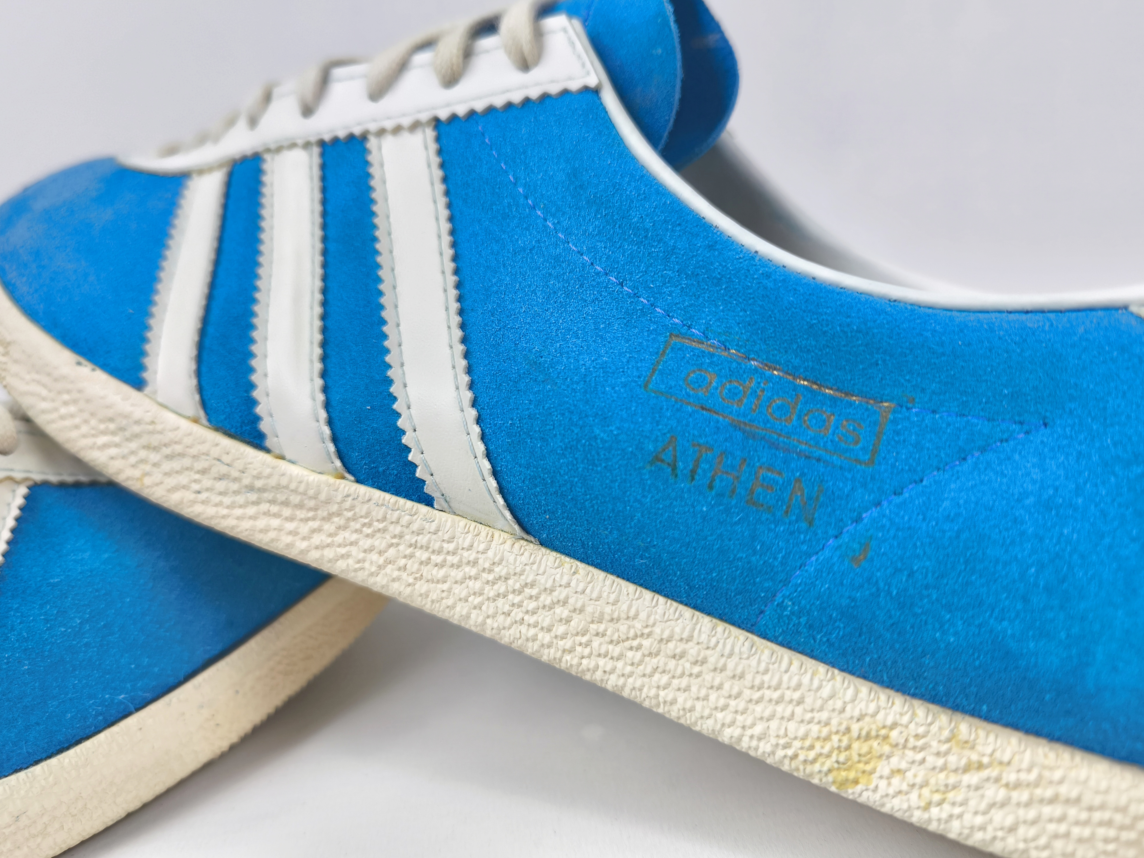 adidas Athen Schuhe EUR 45 1/3 UK 10.5 Made in West Germany 70s suede trainers