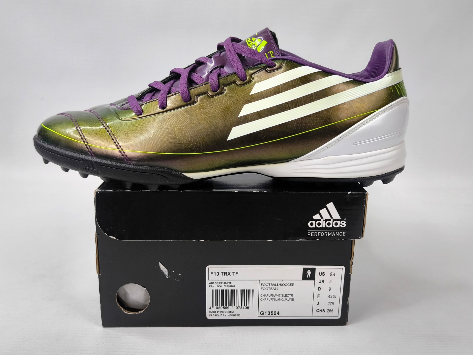 adidas F50 F10 TRX TF Turf 2010 EUR 43 1/3 / UK 9 G13524 Fussball-Schuhe Neu