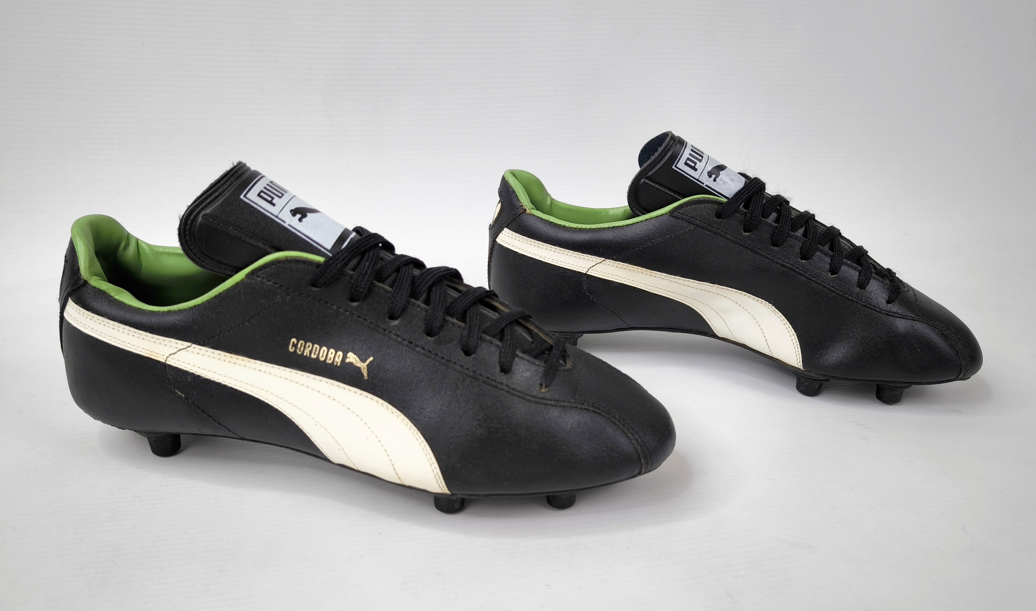 Puma Cordoba Fussball Schuhe schwarz Eur 41 1/3 / UK 7.5 vintage 70s 80s neu