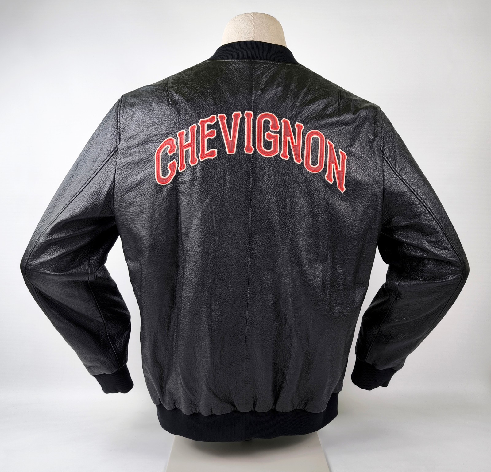 Chevignon Lederjacke schwarz Gr. XL schmal Modell Denis großes Rückenlogo
