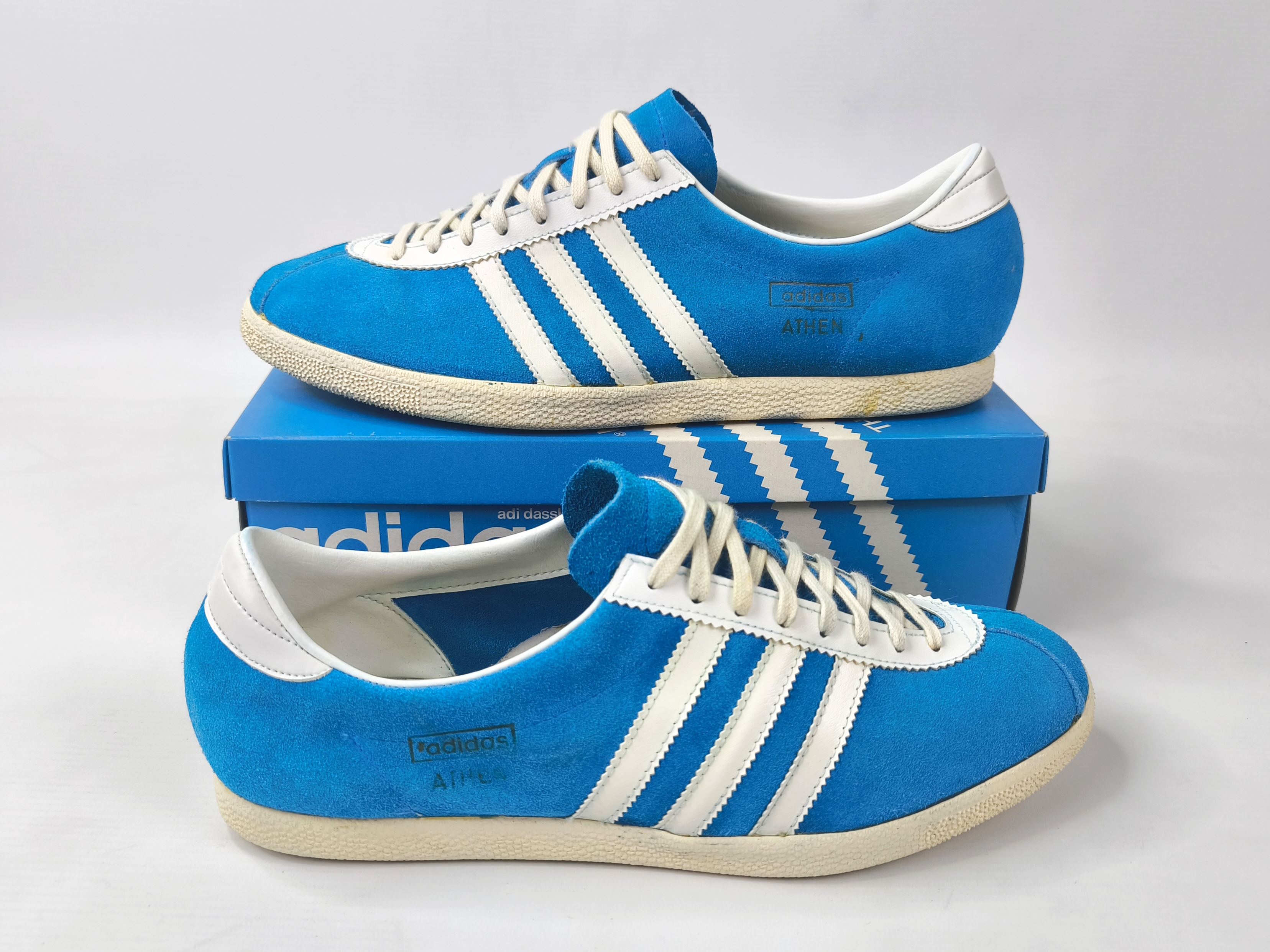 adidas Athen Schuhe EUR 45 1/3 UK 10.5 Made in West Germany 70s suede trainers