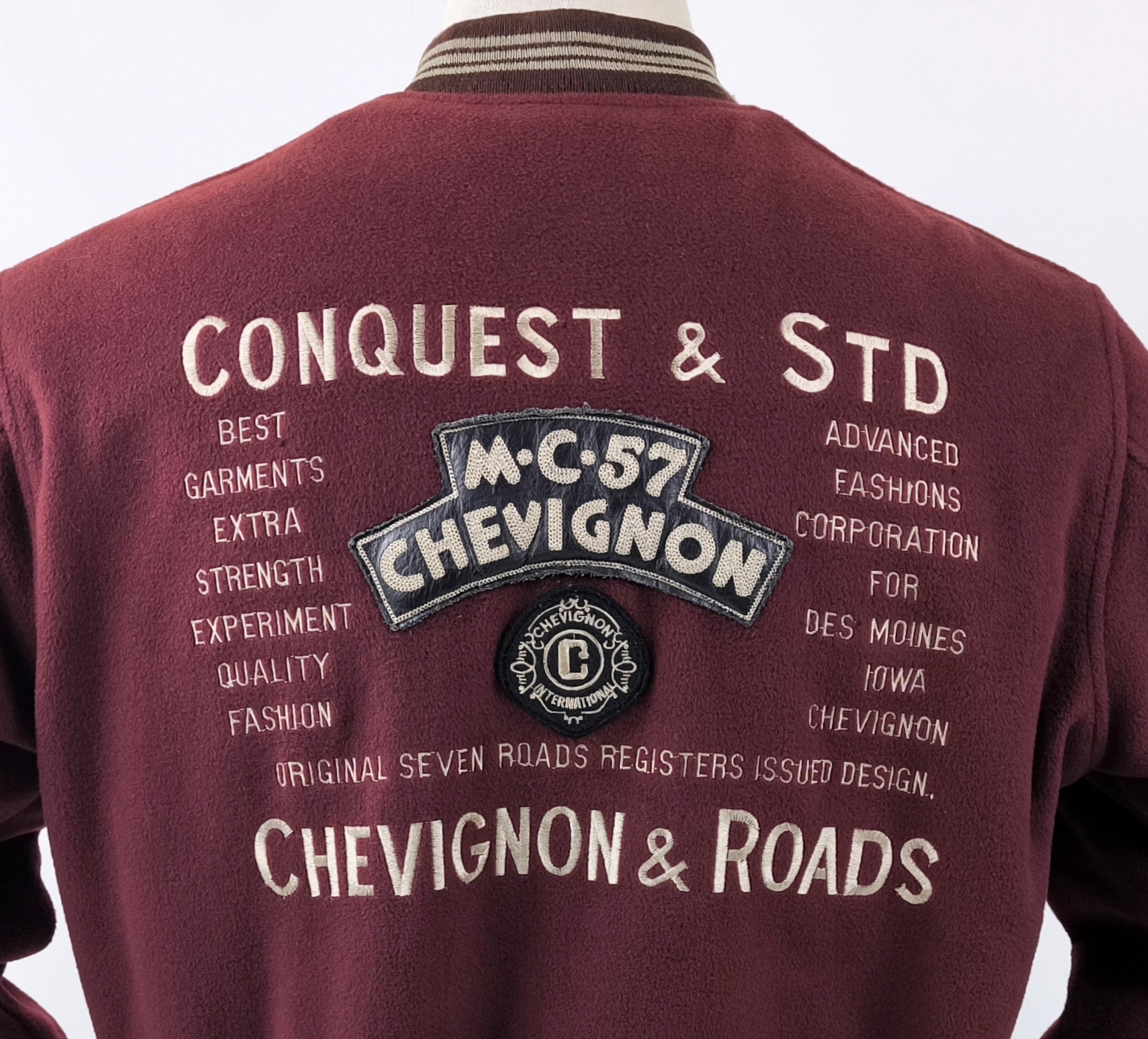 Chevignon Jacke Conquest MC 57 Roadster`s weinrot Gr. M Wolle vintage 80s 90s