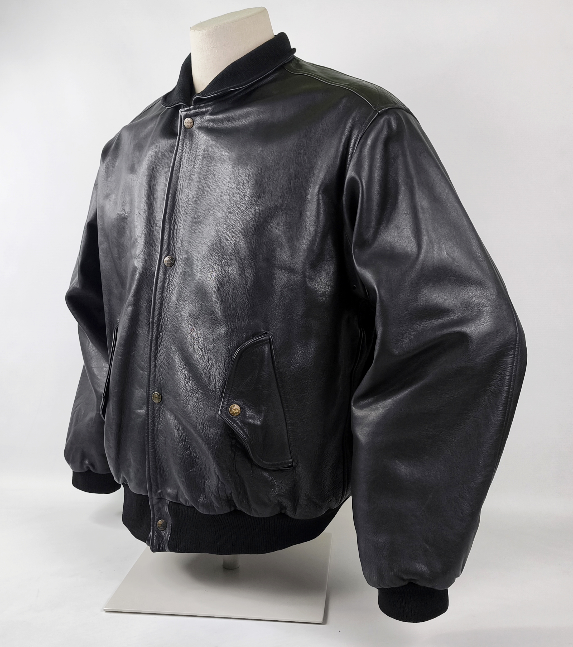 Chevignon Lederjacke Port Avion schwarz Gr. XXL (XL) vintage Porte 80s 90s