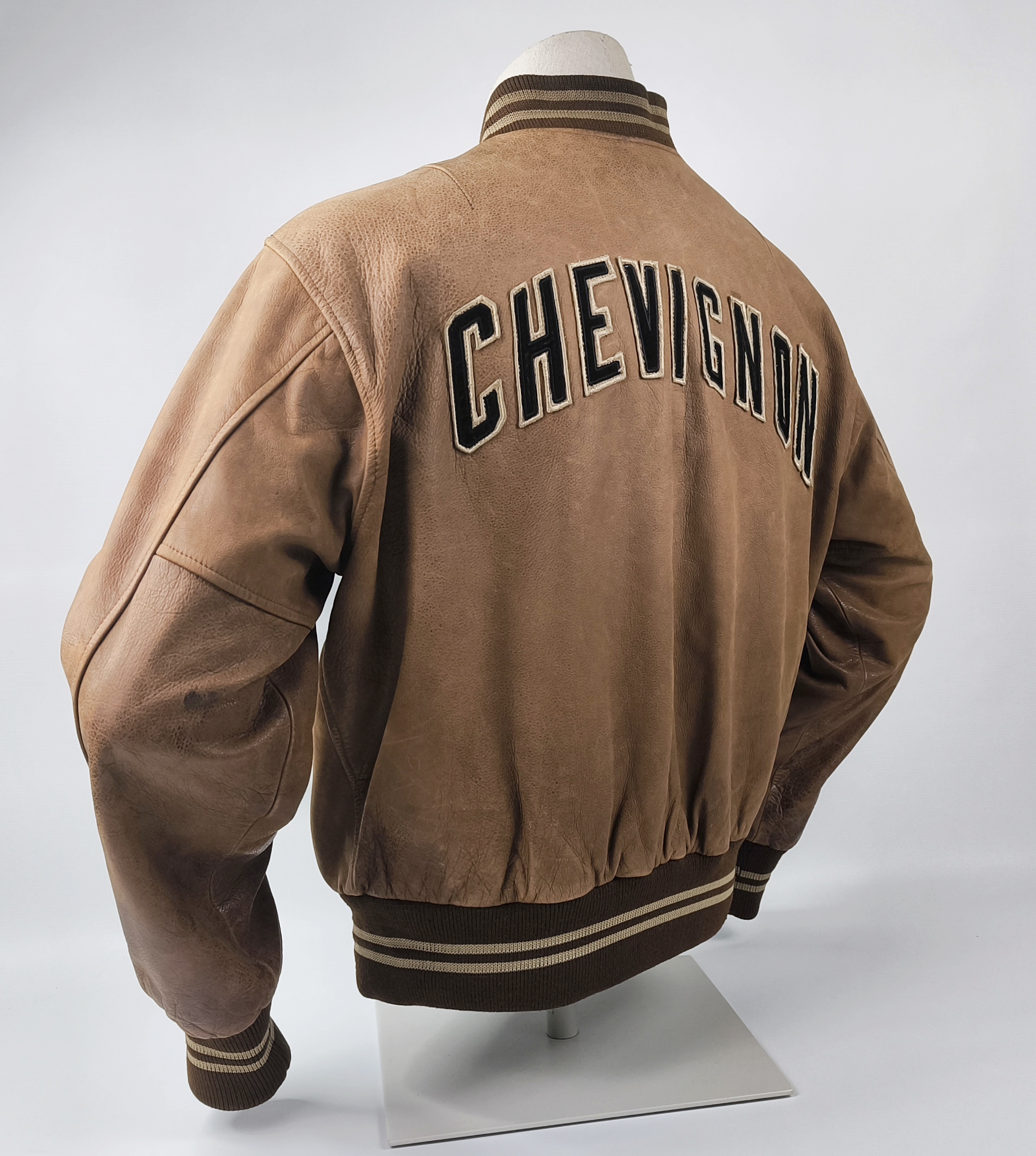 Chevignon Lederjacke braun Gr. L (M) vintage 90s großes Rückenlogo
