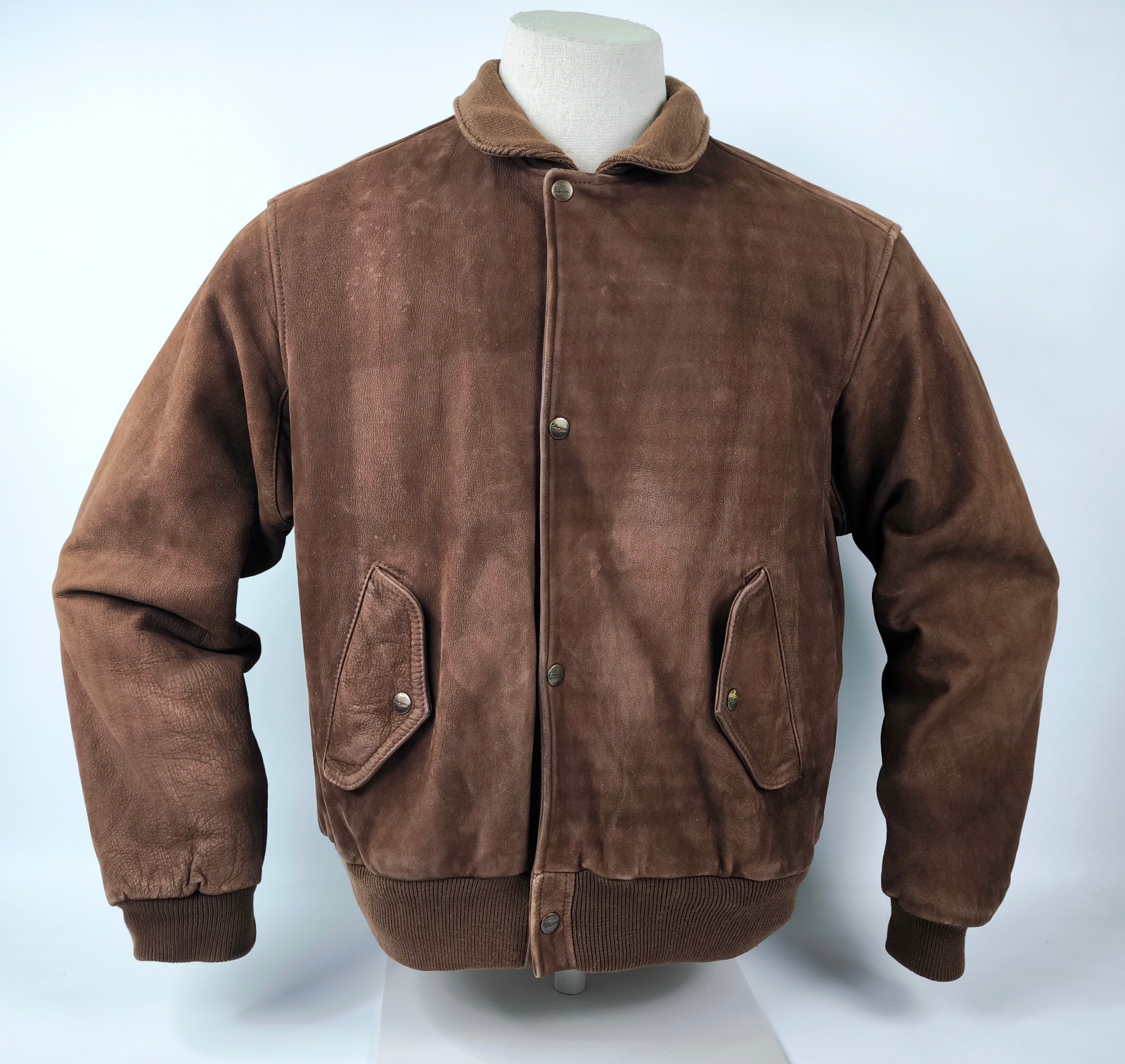 Chevignon Lederjacke Nubuk Leder braun Gr. L vintage 90s Flying Wear Port Avion