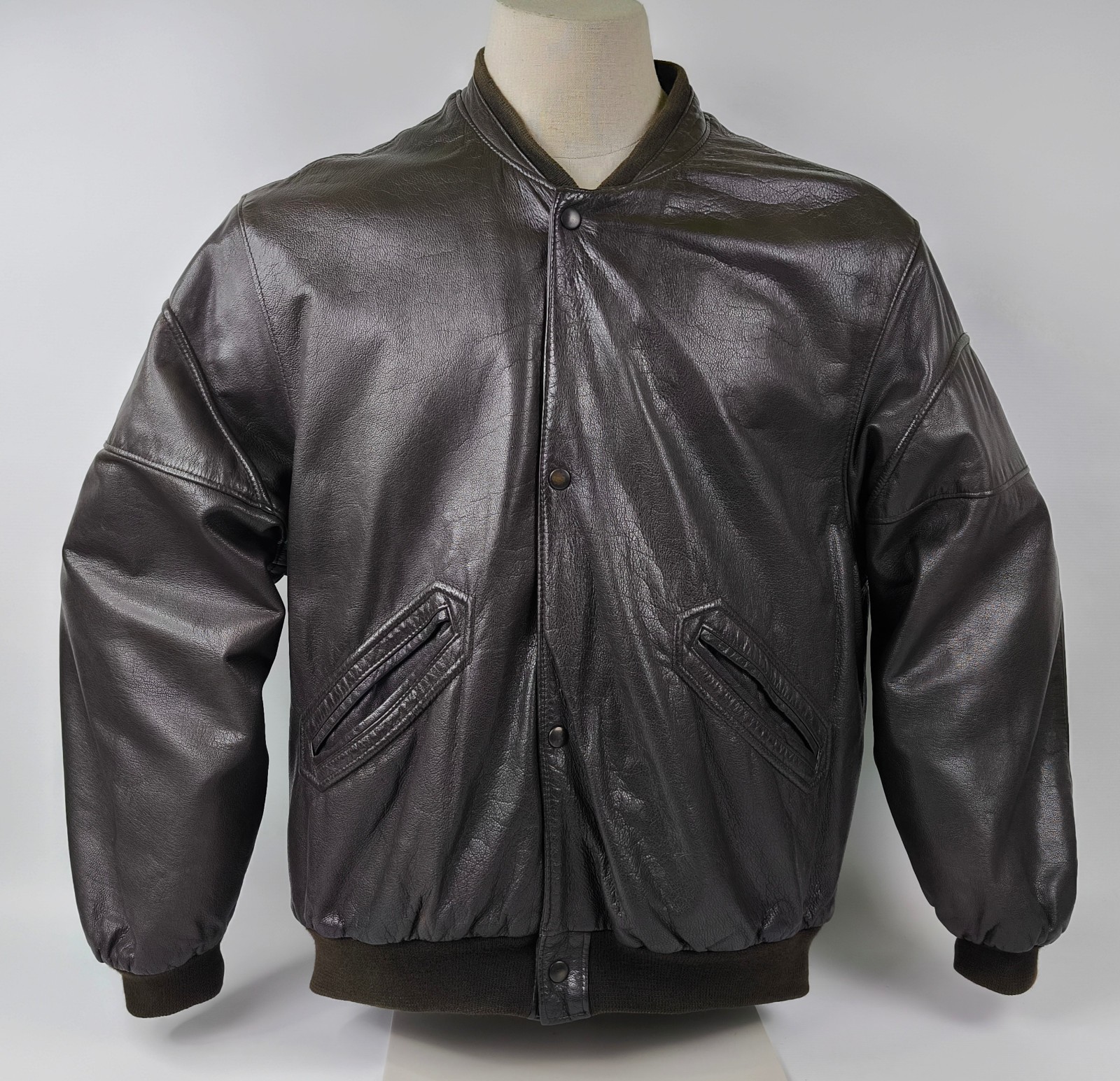 Chevignon Paris Lederjacke dunkelbraun Gr. XL vintage 80s France