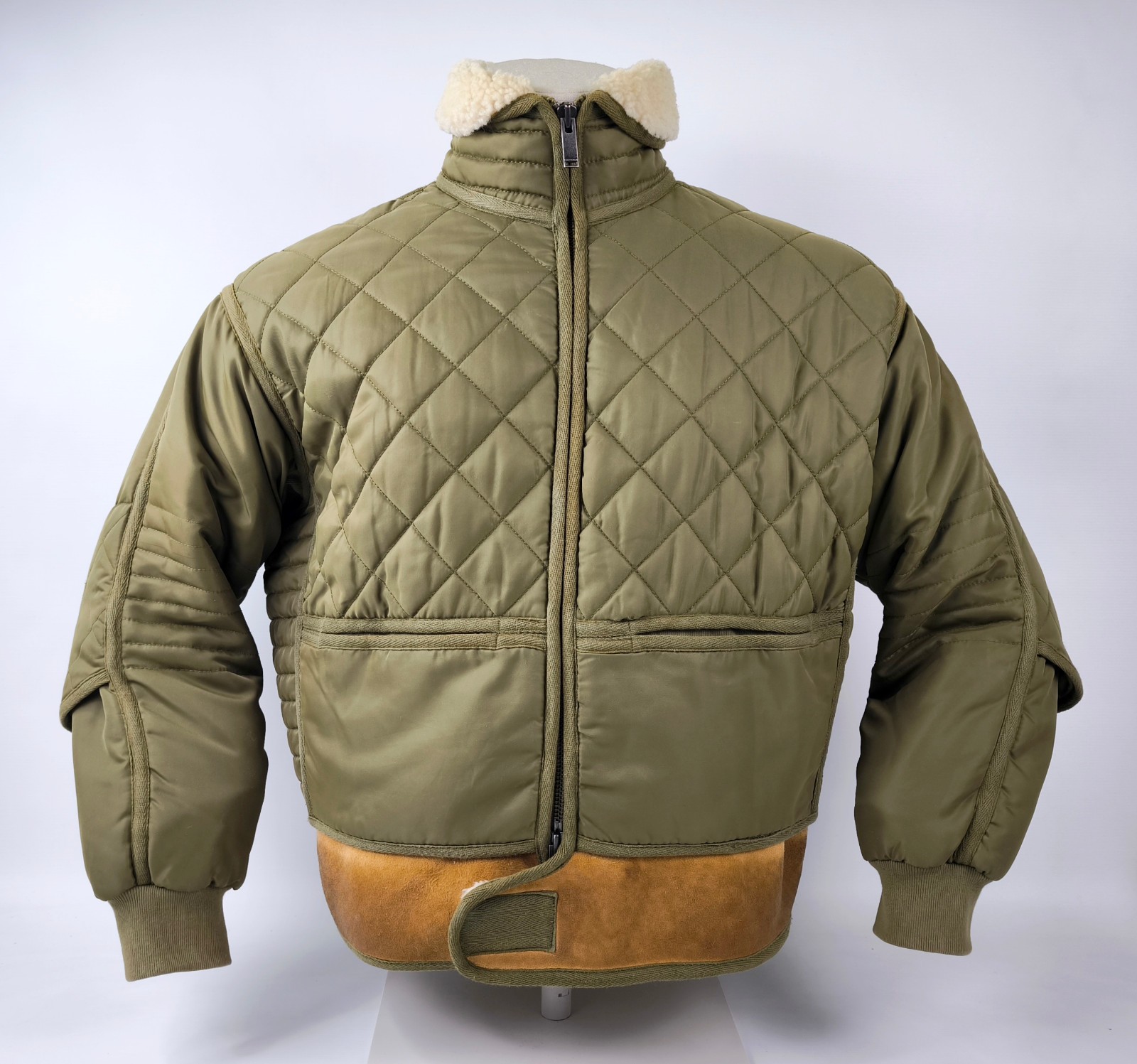 Chevignon Jacke Cosmo grün Gr. M Lammleder Bund Cosmos