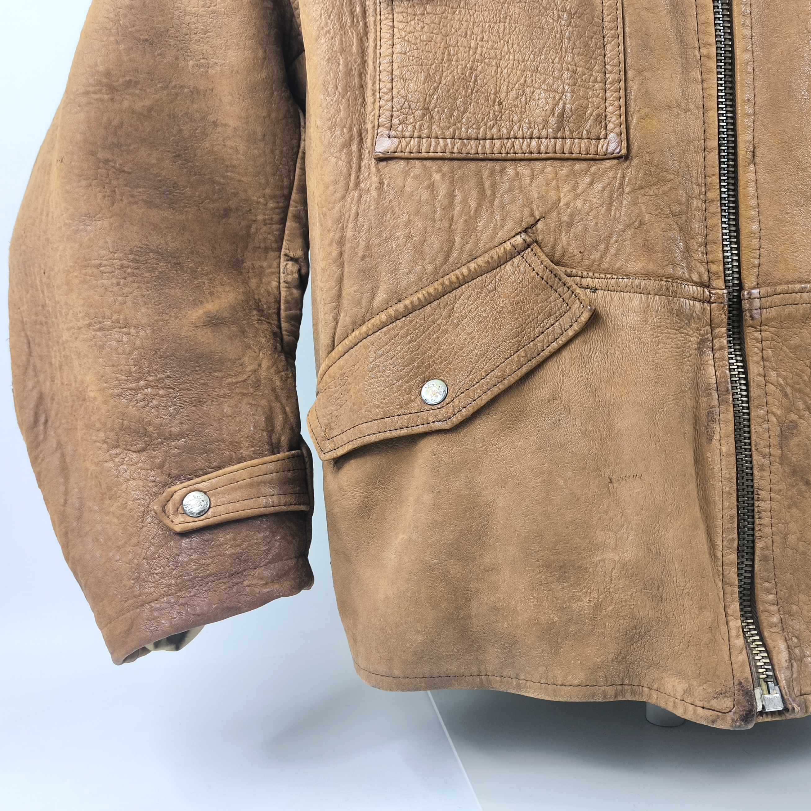 Chevignon Lederjacke braun Gr. XL (L) Fliegerjacke vintage 80s Old Flight Jacket
