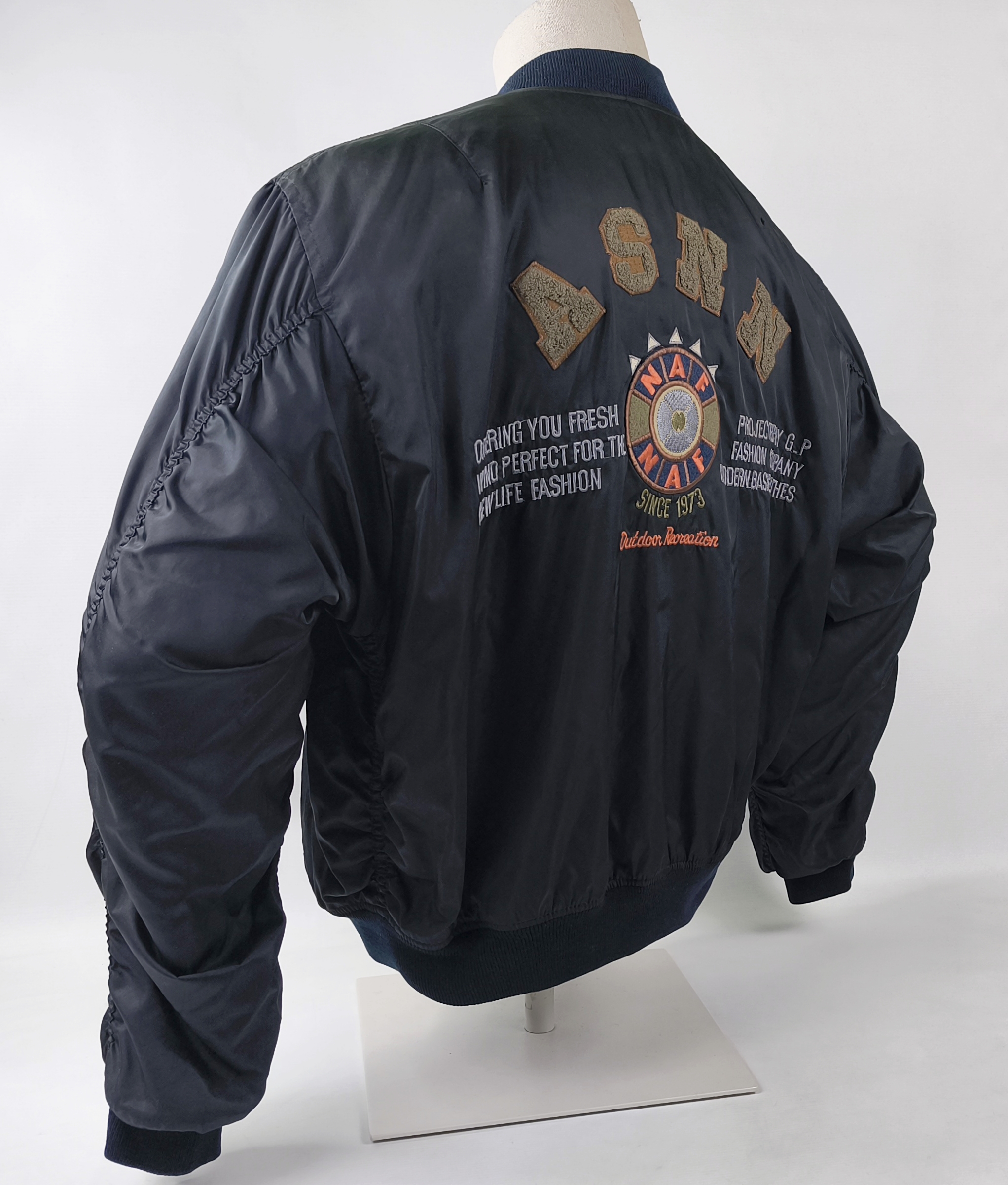 Naf Naf Jacke schwarz ASNN Gr. T2 (XL) Bomberjacke vintage 80s 90s