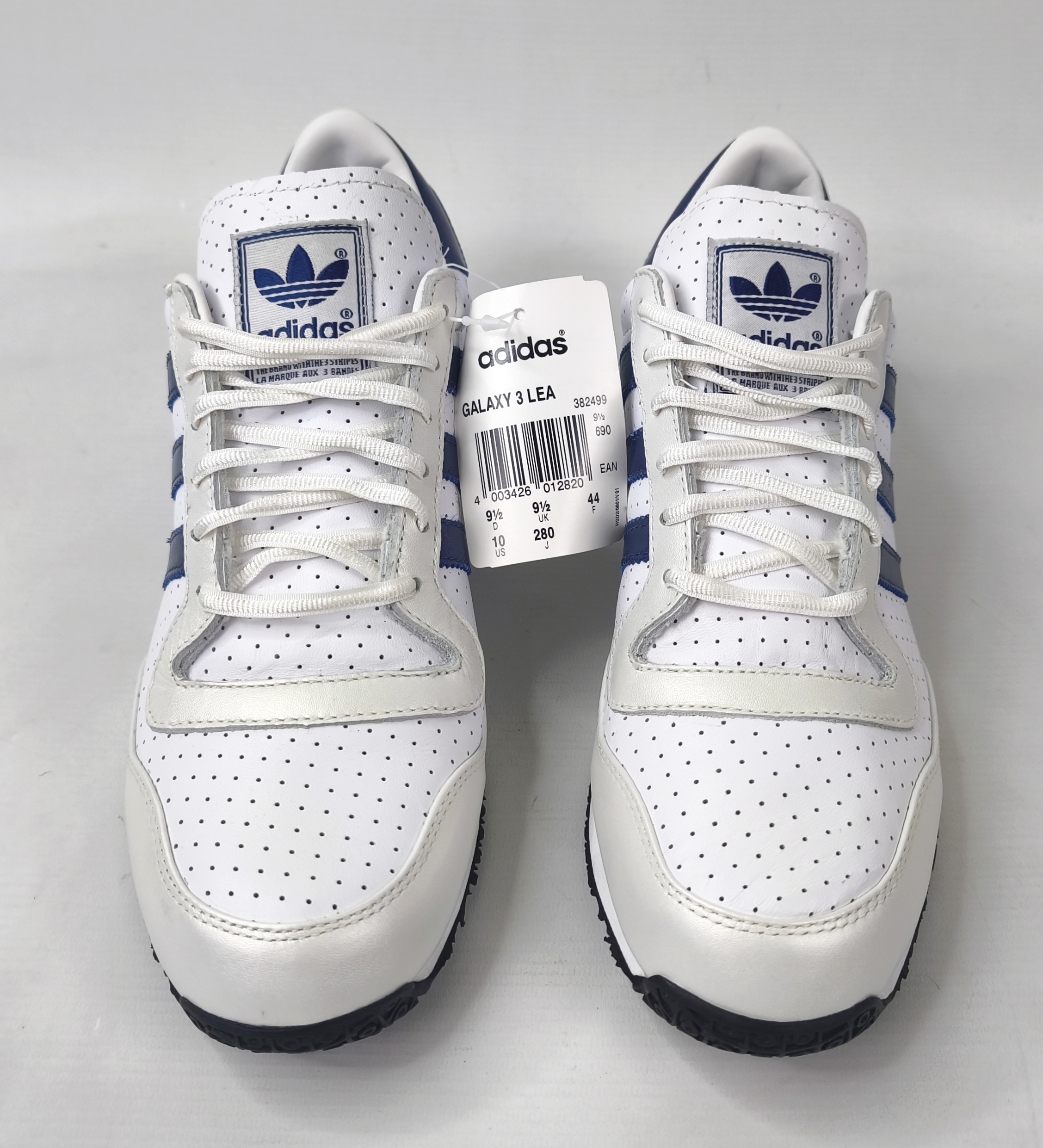 adidas Galaxy 3 Lea Schuhe EUR 44 UK 9.5 aus 2002 weiß marine 382499