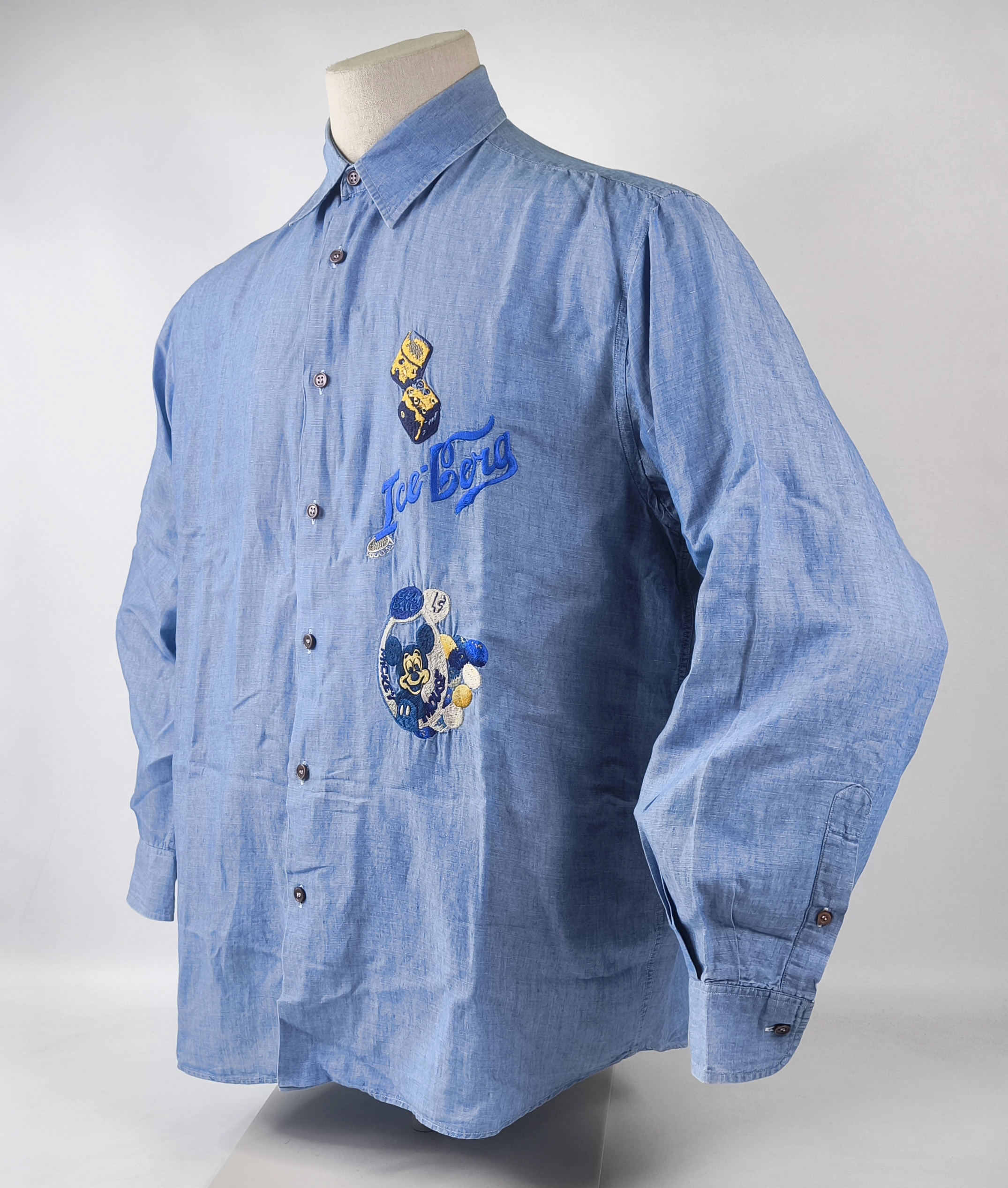 Iceberg Jeans Hemd Mickey Gumball Gr. XL Italy 90s Logo vintage