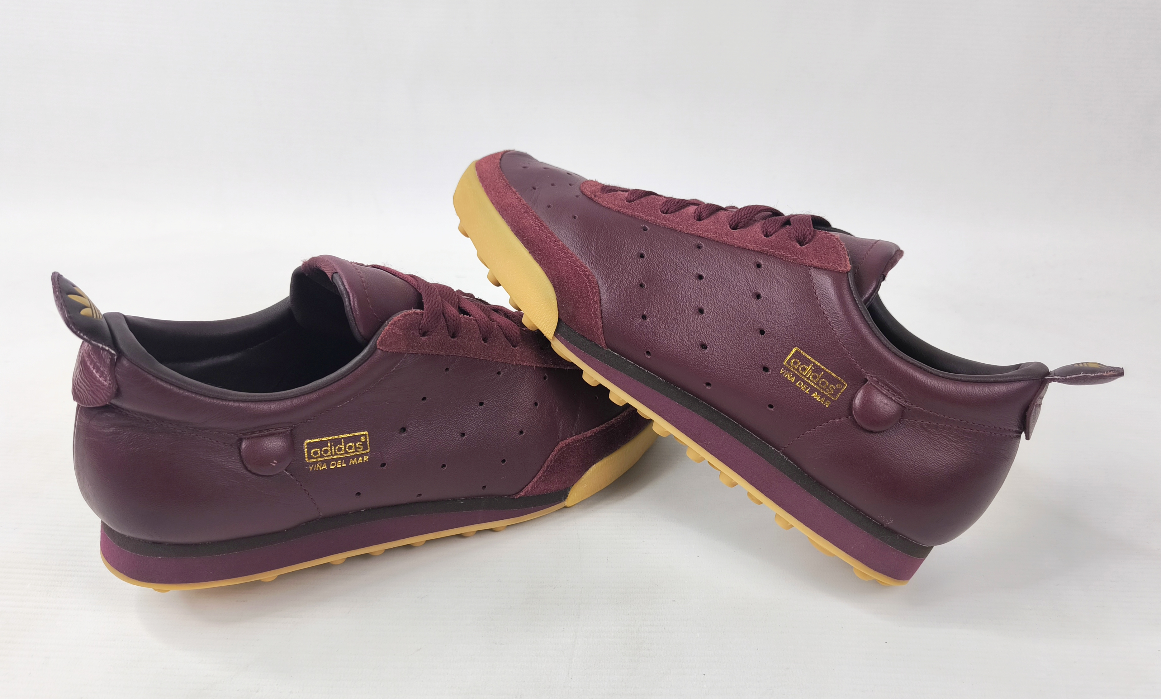 adidas Vina Del Mar Schuhe bordeaux EUR 42 2/3 UK 8.5 aus 2003 Chile 015894