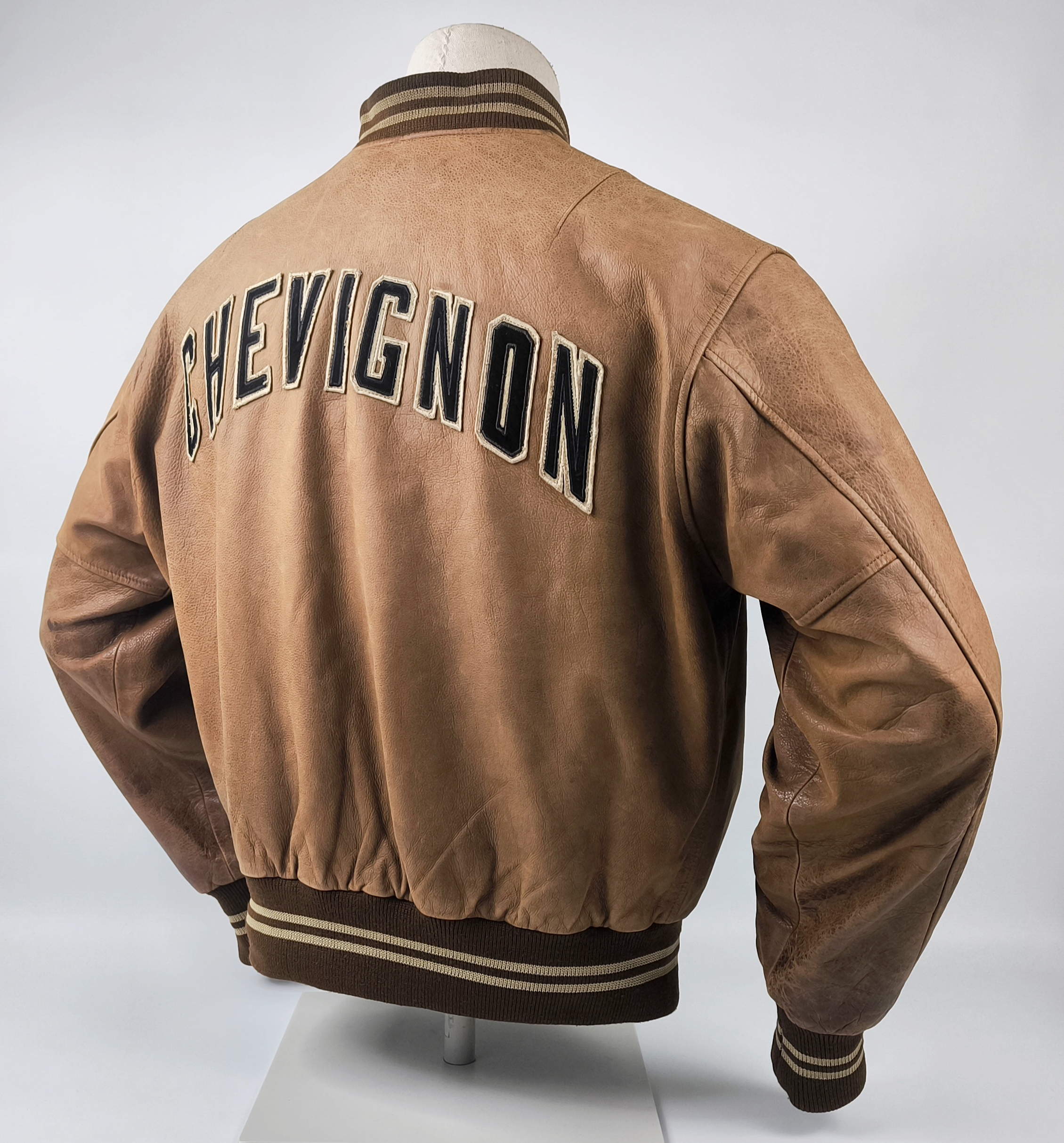 Chevignon Lederjacke braun Gr. L (M) vintage 90s großes Rückenlogo