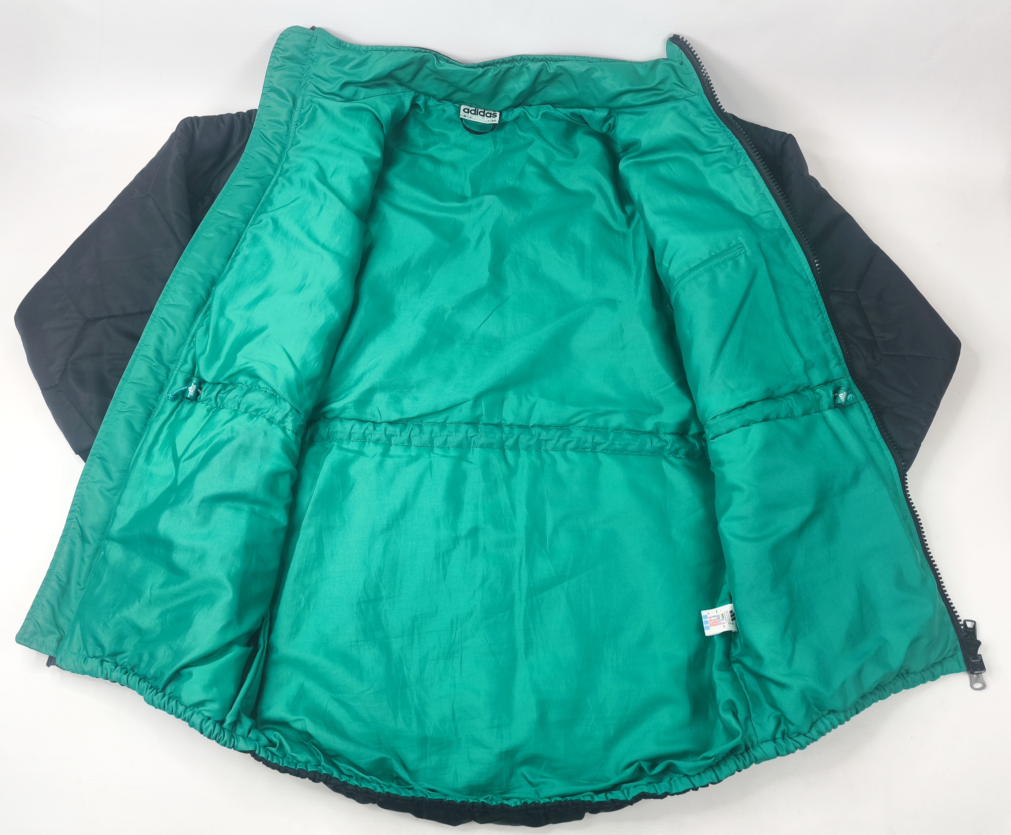 adidas Equipment Jacke schwarz Gr. D7 (L) Steppung vintage Stadionjacke 90s