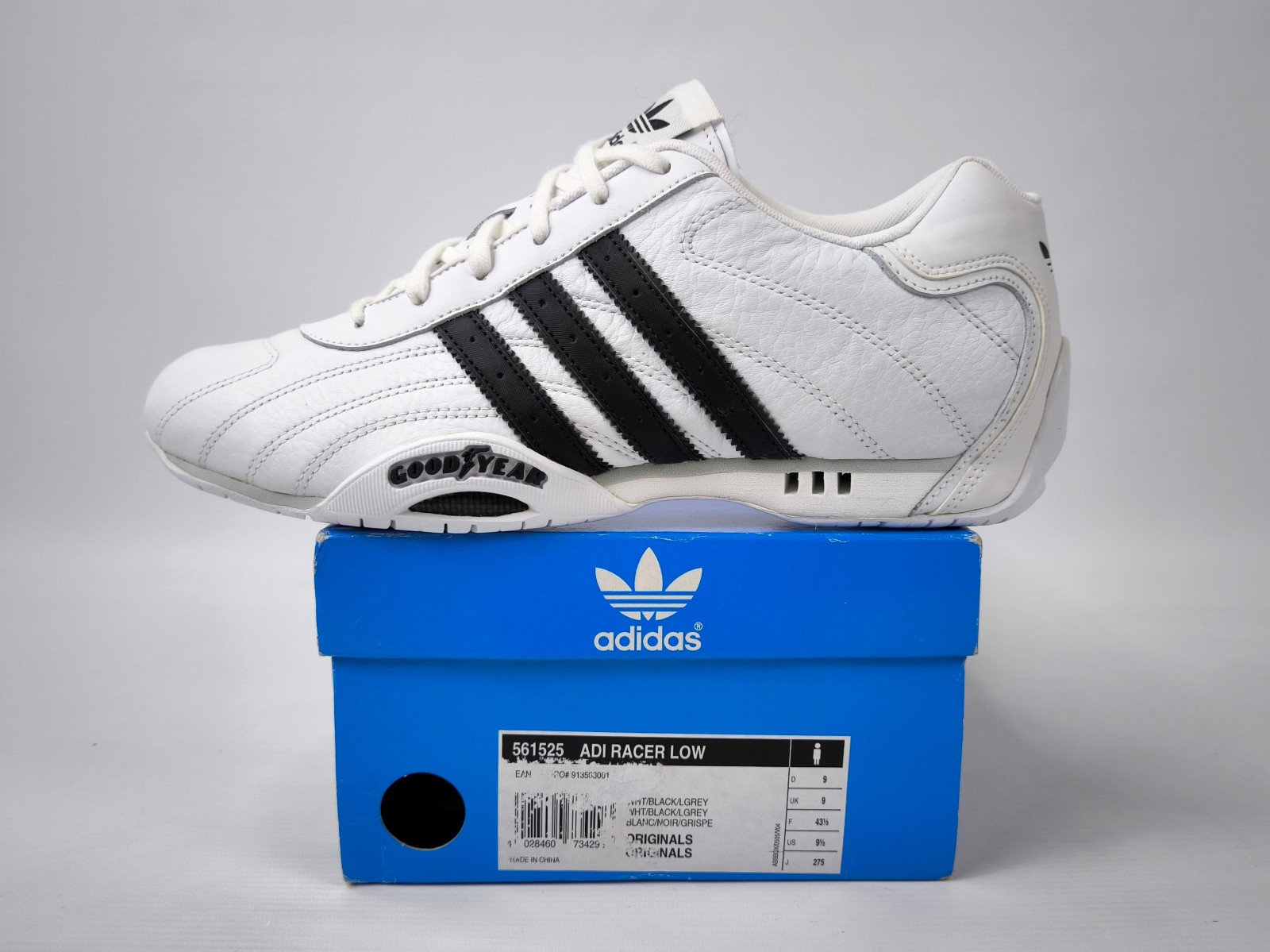 adidas Adi Racer Low Schuhe Gr. 43 1/3 / UK 9 aus 2006 weiß / schwarz 561525