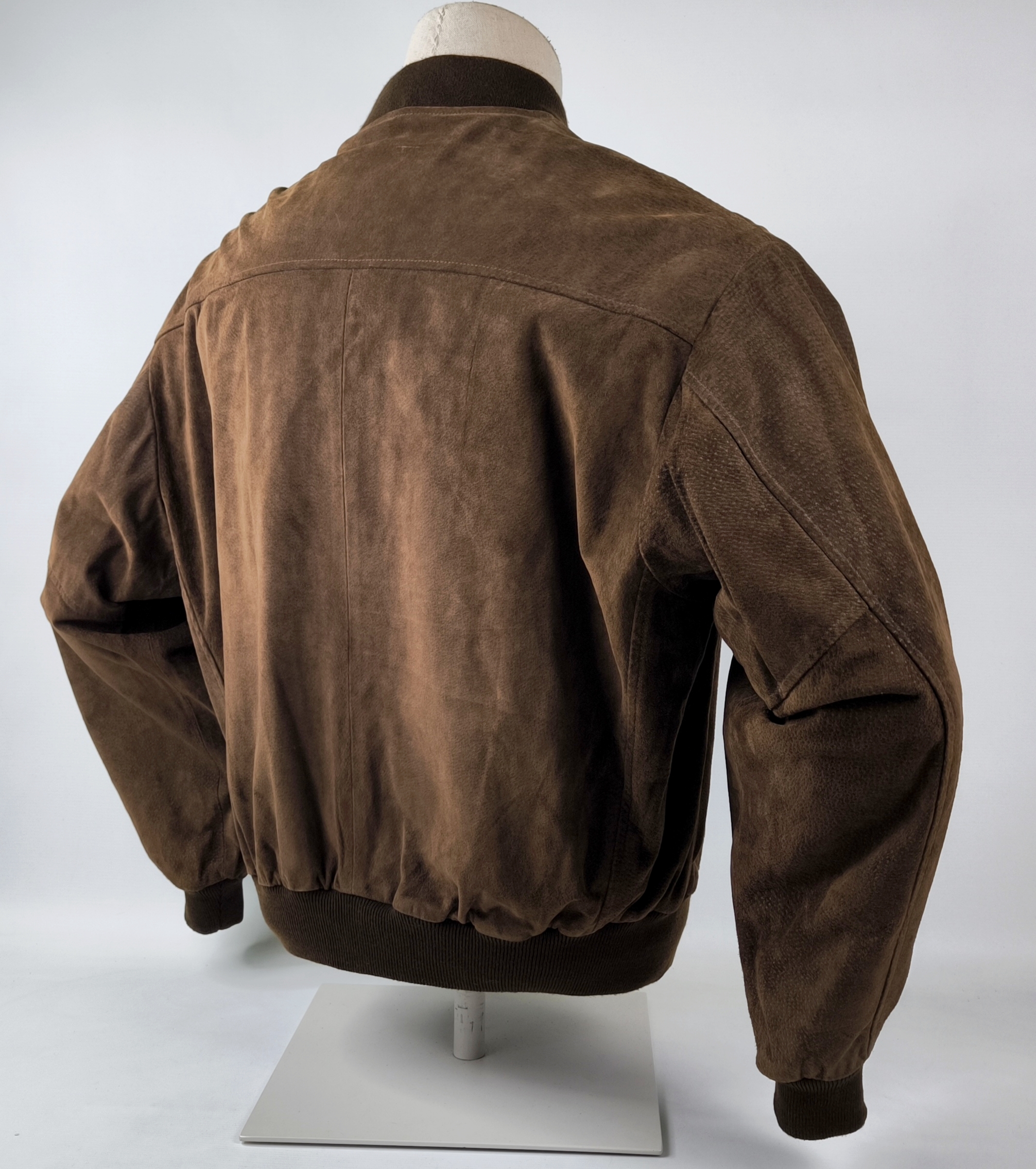 Chevignon Lederjacke 500 braun Gr. XL (L) Wildleder Jacke vintage 90s Logo vorn