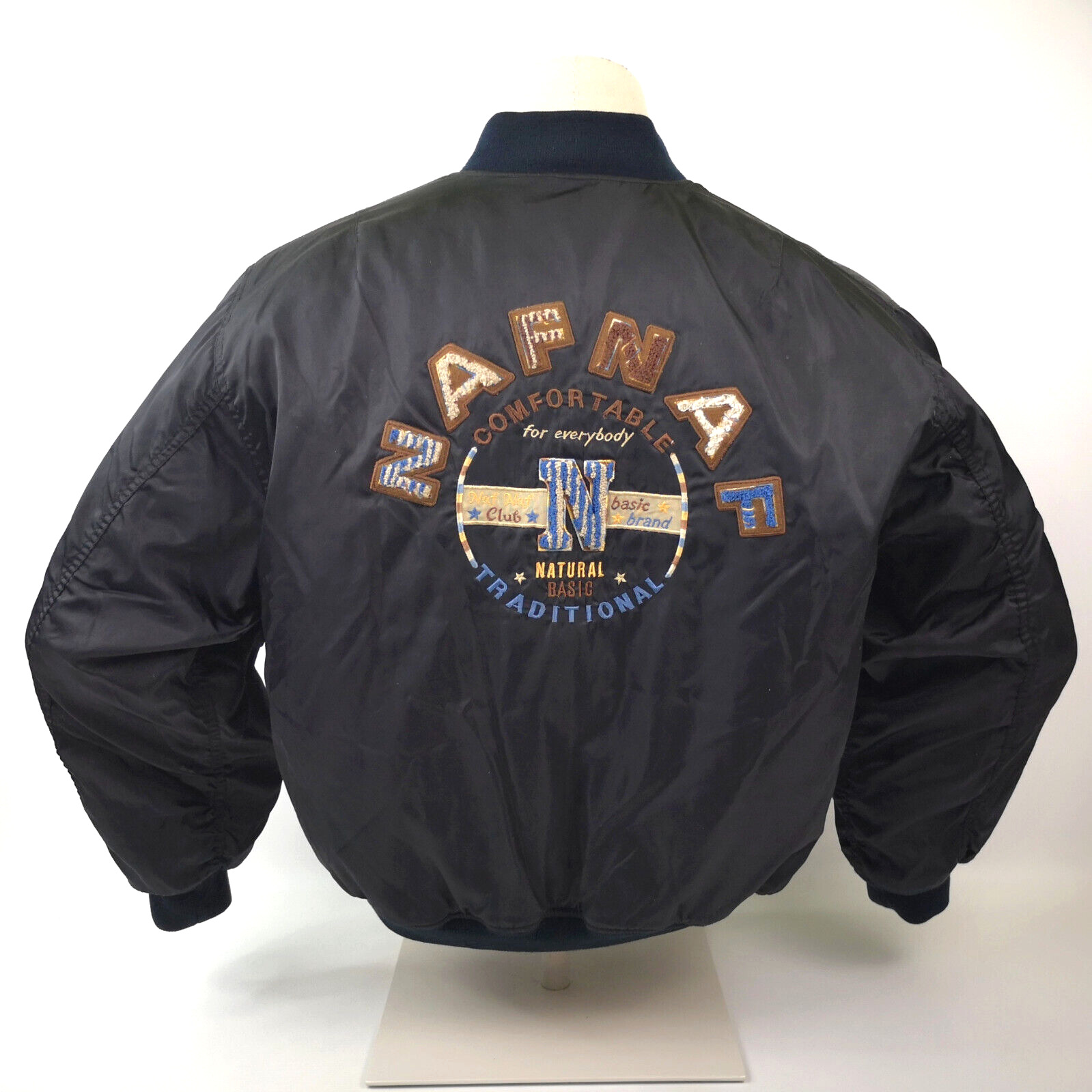 Naf Naf Bomberjacke schwarz Comfortable Gr. T 1 / XL vintage Jacke