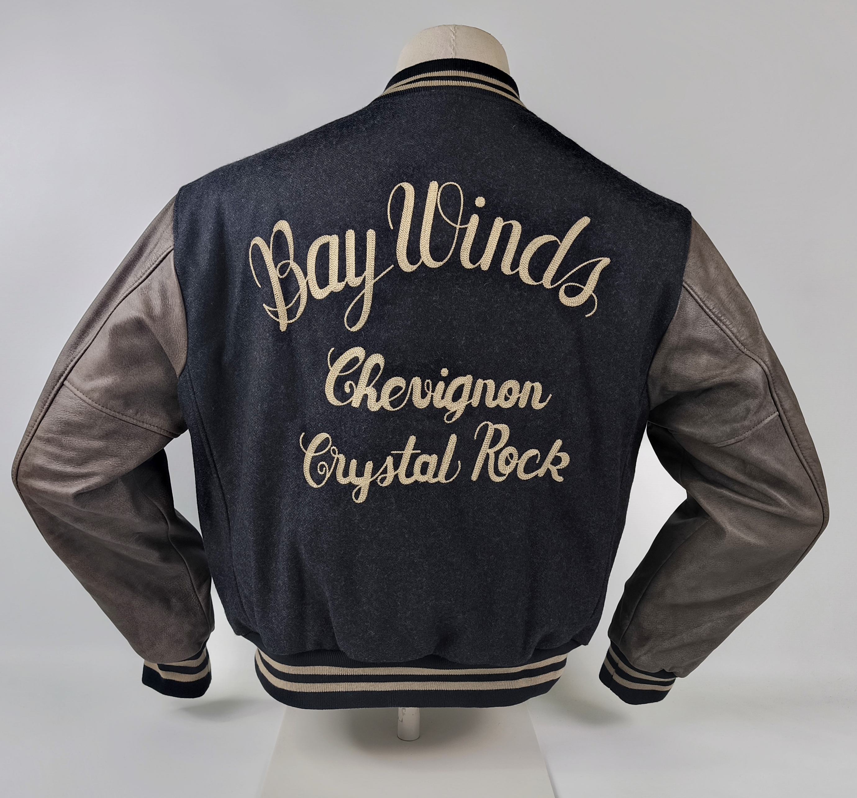 Chevignon Jacke College Bay Winds Crystal Rock Gr. L (M) Wolle Leder Mix neu