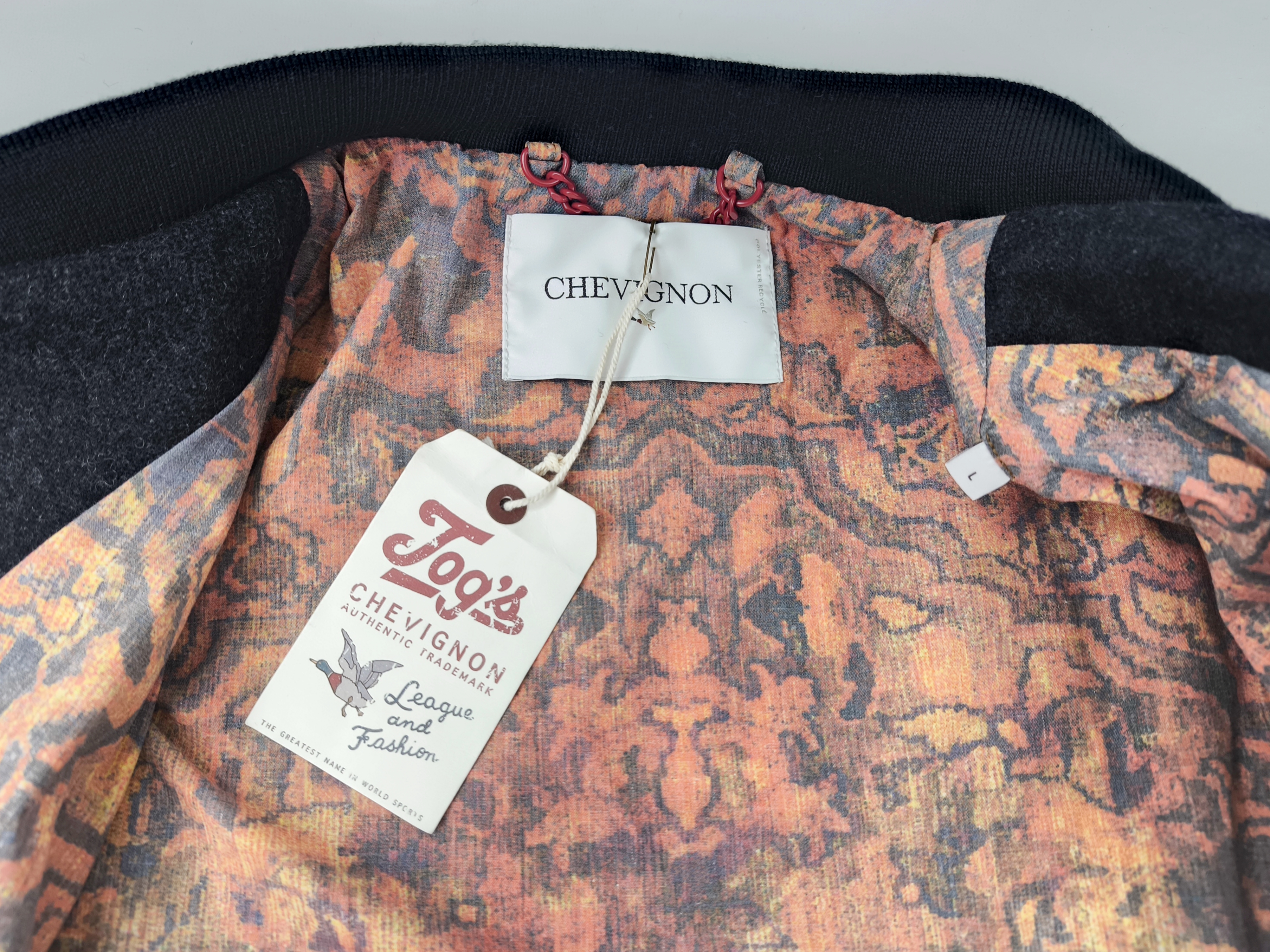 Chevignon Jacke College Bay Winds Crystal Rock Gr. L (M) Wolle Leder Mix neu