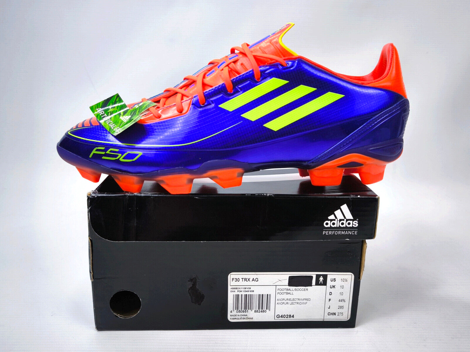 adidas Fussball Schuhe F50 F30 TRX AG 2011 Gr. EUR 44 2/3 / UK 10 G40284