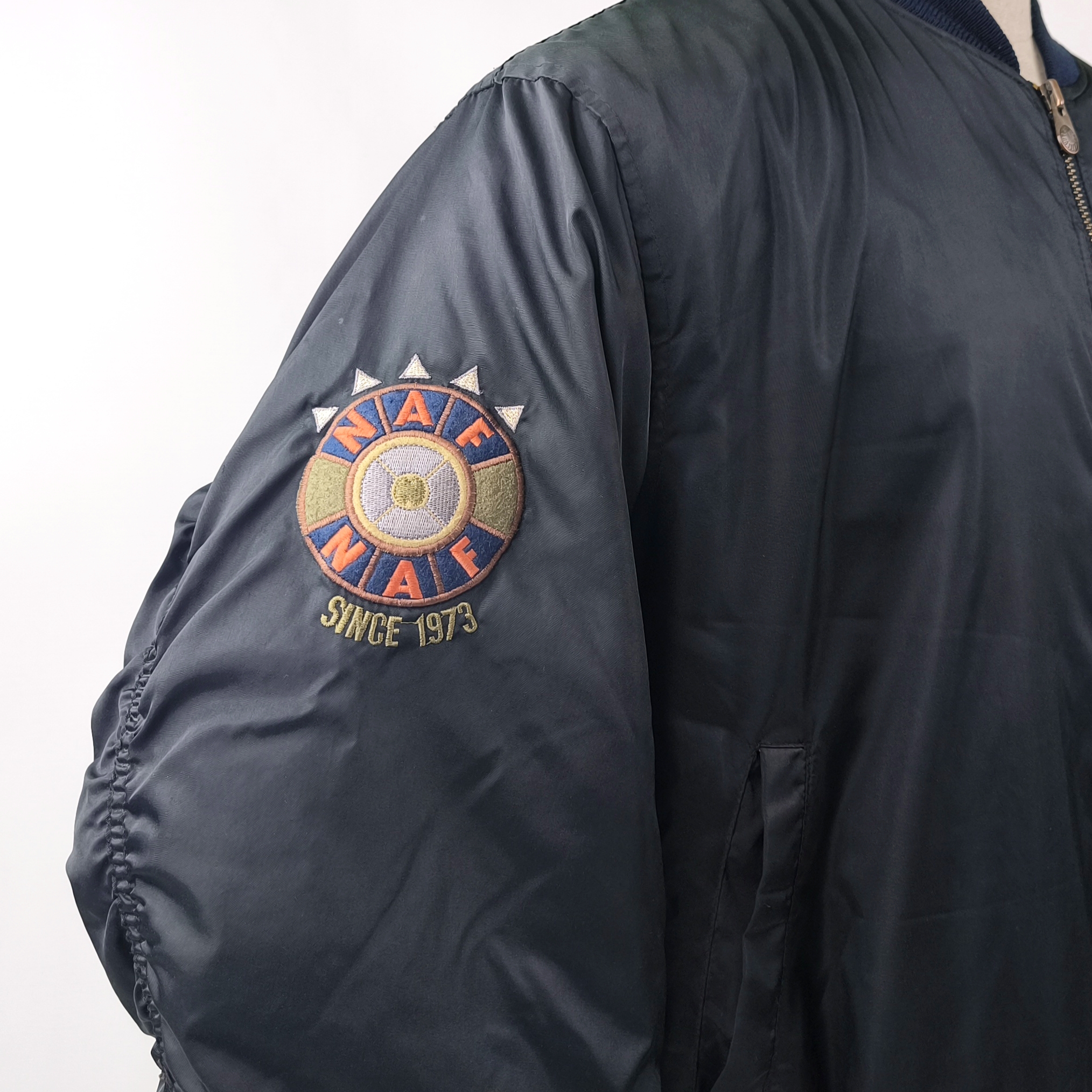 Naf Naf Jacke schwarz ASNN Gr. T2 (XL) Bomberjacke vintage 80s 90s
