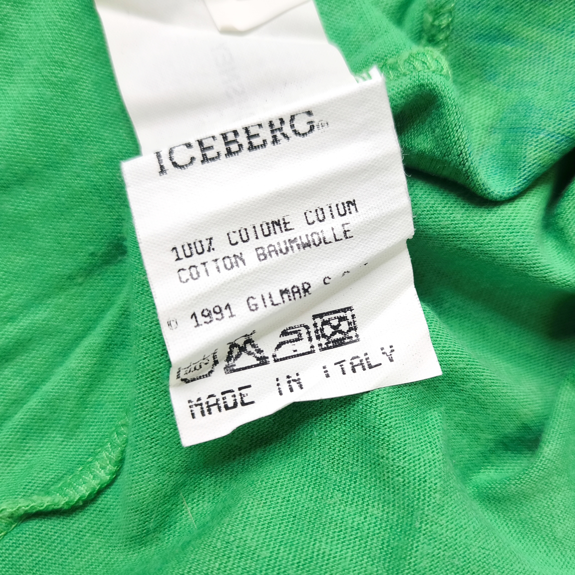 Iceberg T-Shirt Mickey Marine Mouse grün Gr. M (L) Italy vintage 90s