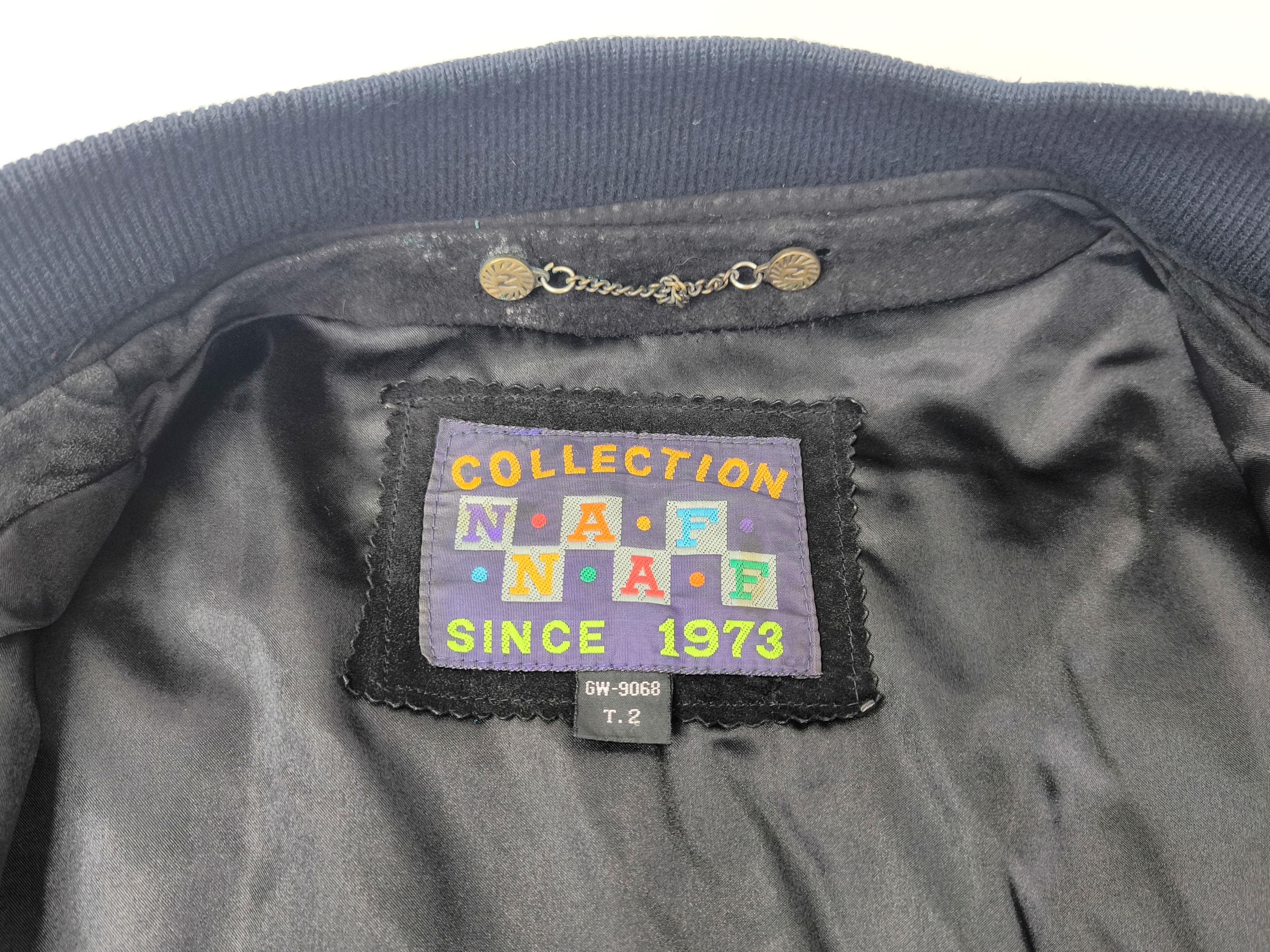 Naf Naf Lederjacke schwarz Gr. T2 (L) New Style Wildleder vintage 80`s / 90`s