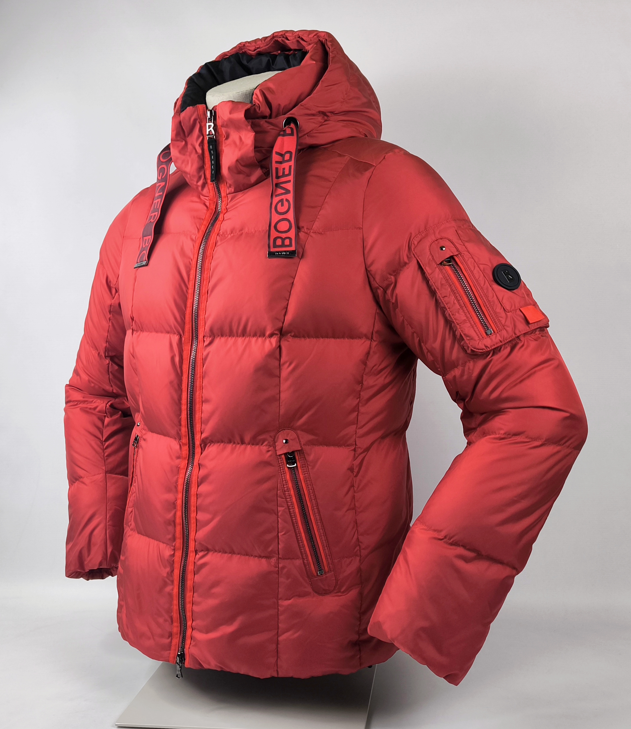 Bogner Daunenjacke Felina Gr. 42 (L) rot abnehmbare Kapuze Damen Jacke