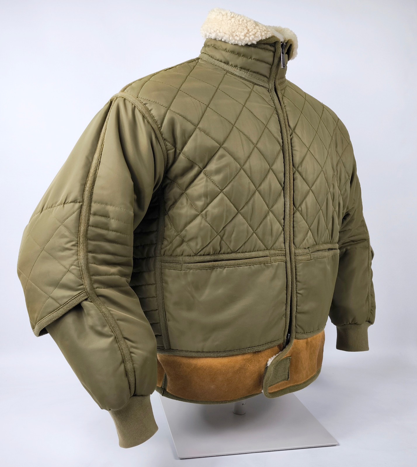 Chevignon Jacke Cosmo grün Gr. M Lammleder Bund Cosmos